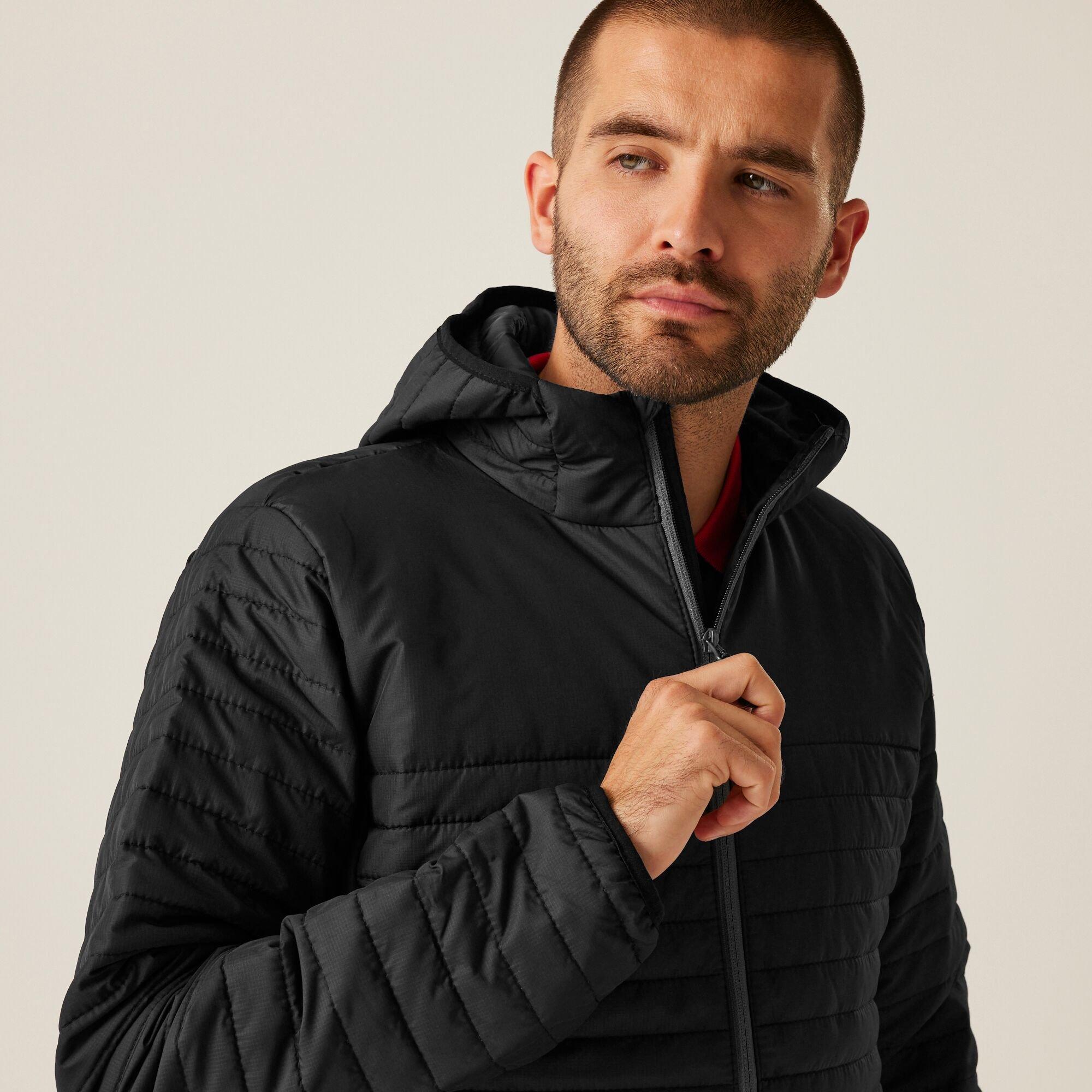 Black - Regatta - Mens H/M Insulated Hooded Jacket Navy - 5