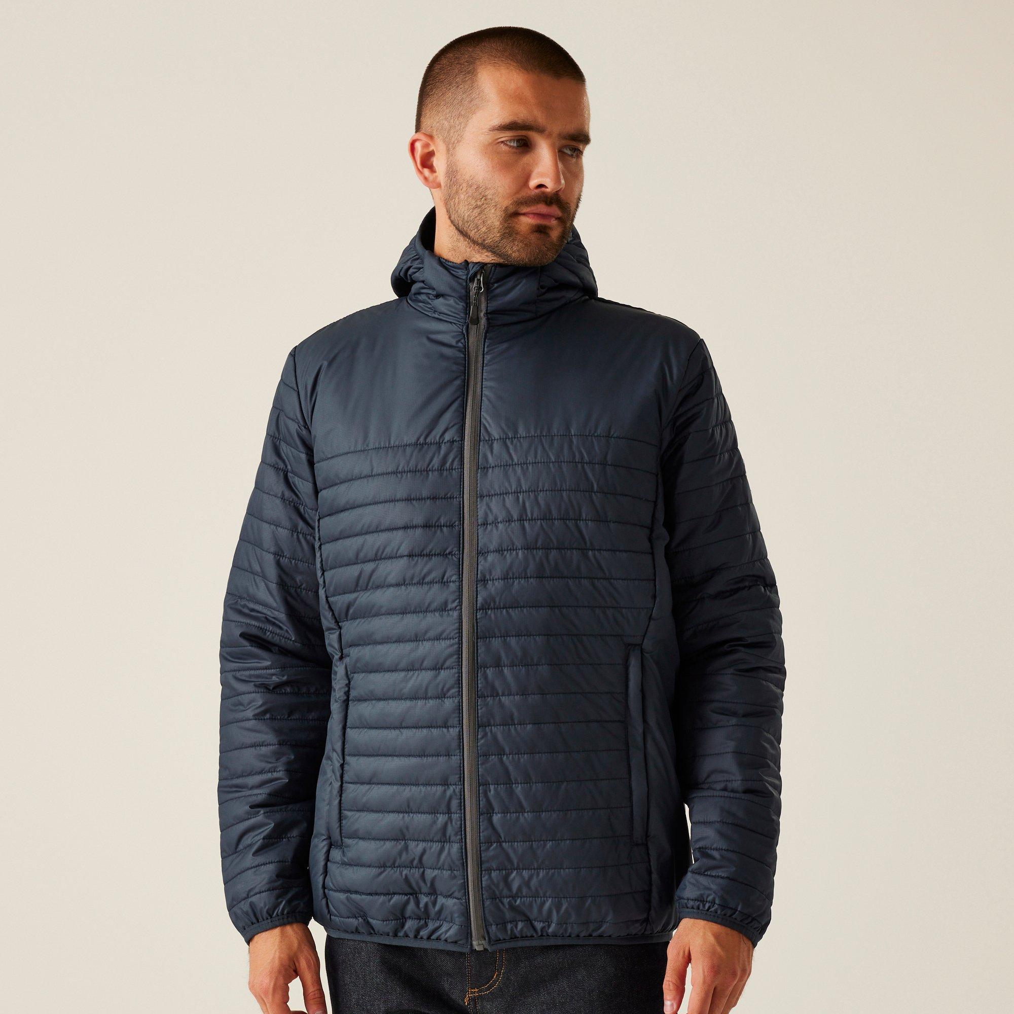 Mens H/M Insulated Hooded Jacket Navy