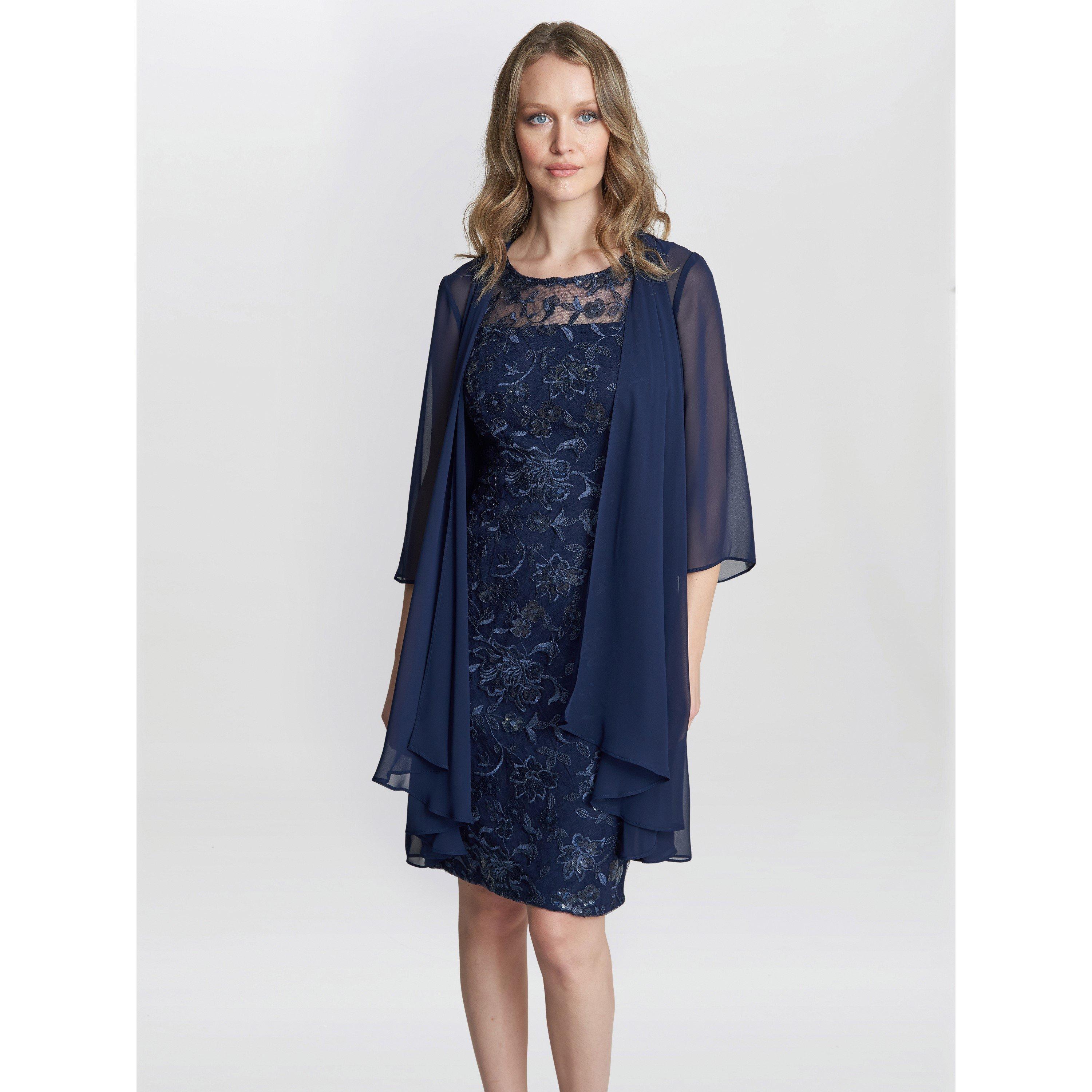 Gina Bacconi Women's Hayley Embroidered Dress - Spring Navy - 10