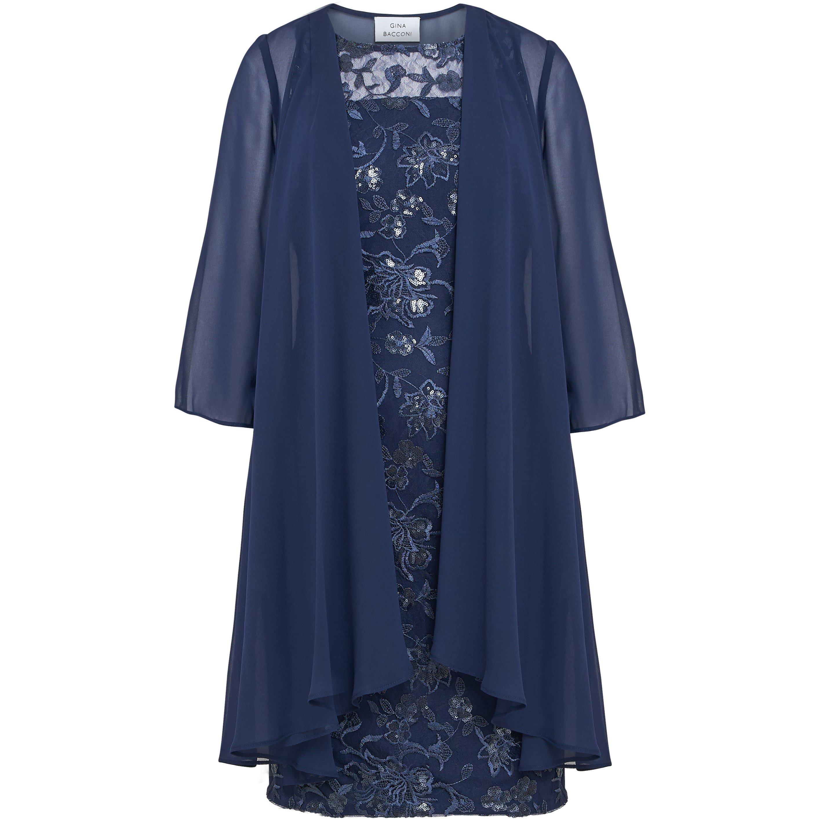 Spring Navy - Gina Bacconi - Hayley Embroidered Dress - 4