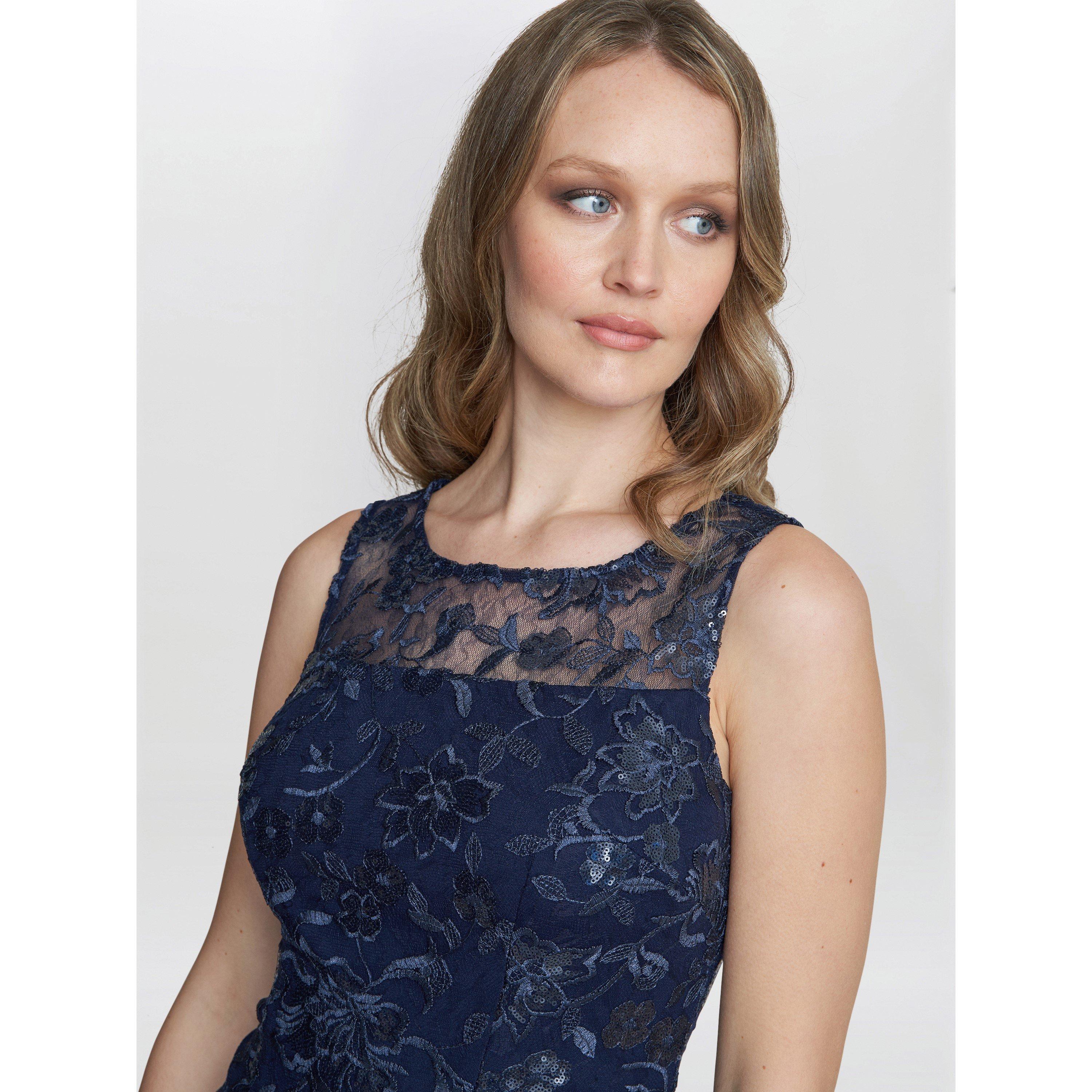 Spring Navy - Gina Bacconi - Hayley Embroidered Dress - 5