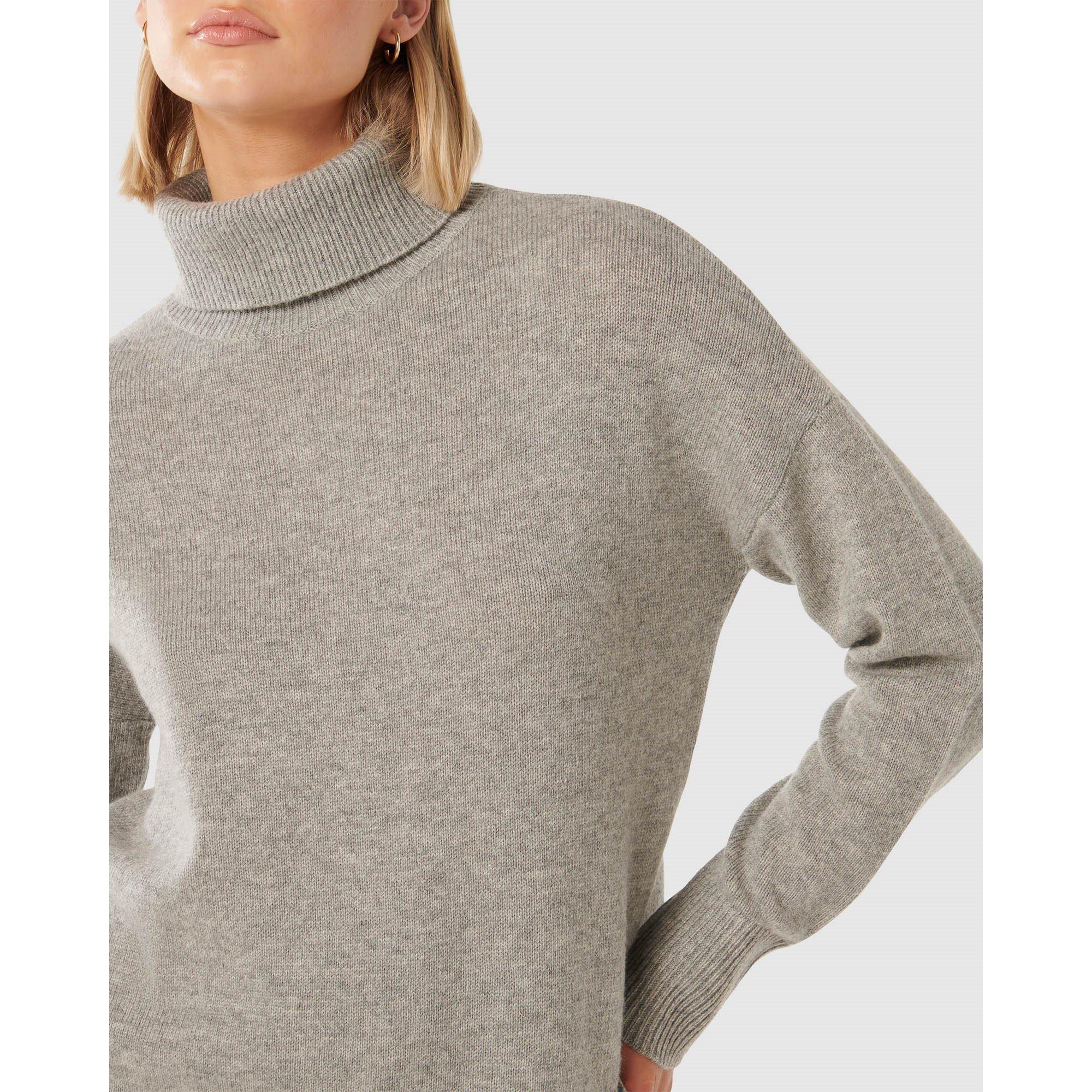 Grey - Forever New - Mia Relaxed Roll Neck Knit Jumper - 3