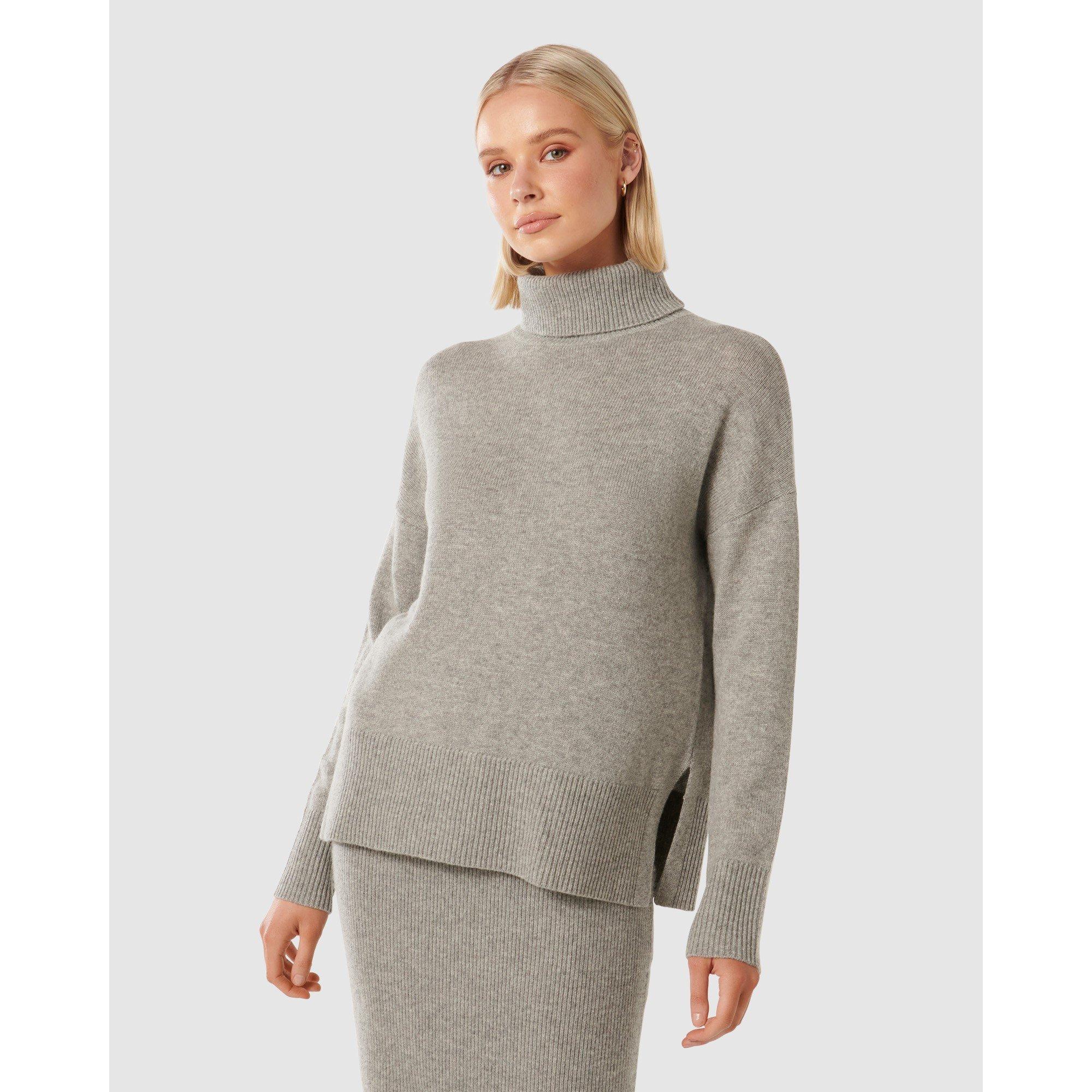 Grey - Forever New - Mia Relaxed Roll Neck Knit Jumper - 5