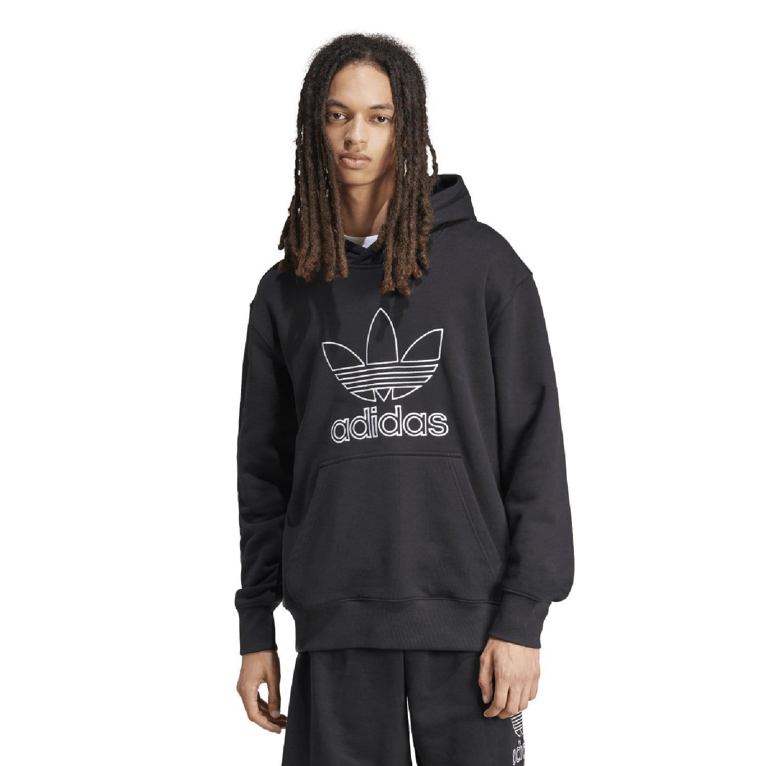 Adidas Originals Men's Adicolor Outline Trefoil Hoodie - Black - S