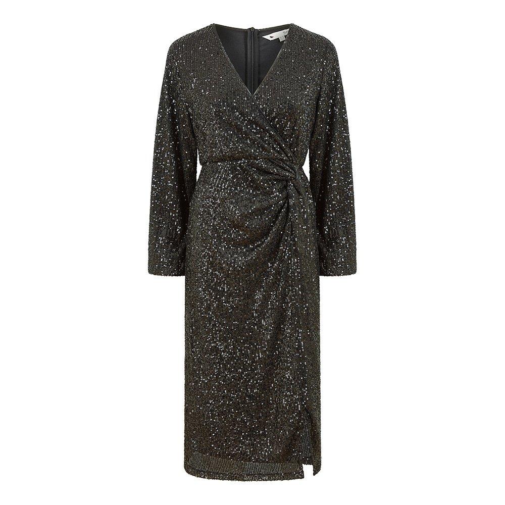 Green - Yumi - Green Sequin Wrap Top With Velvet Tie - 5