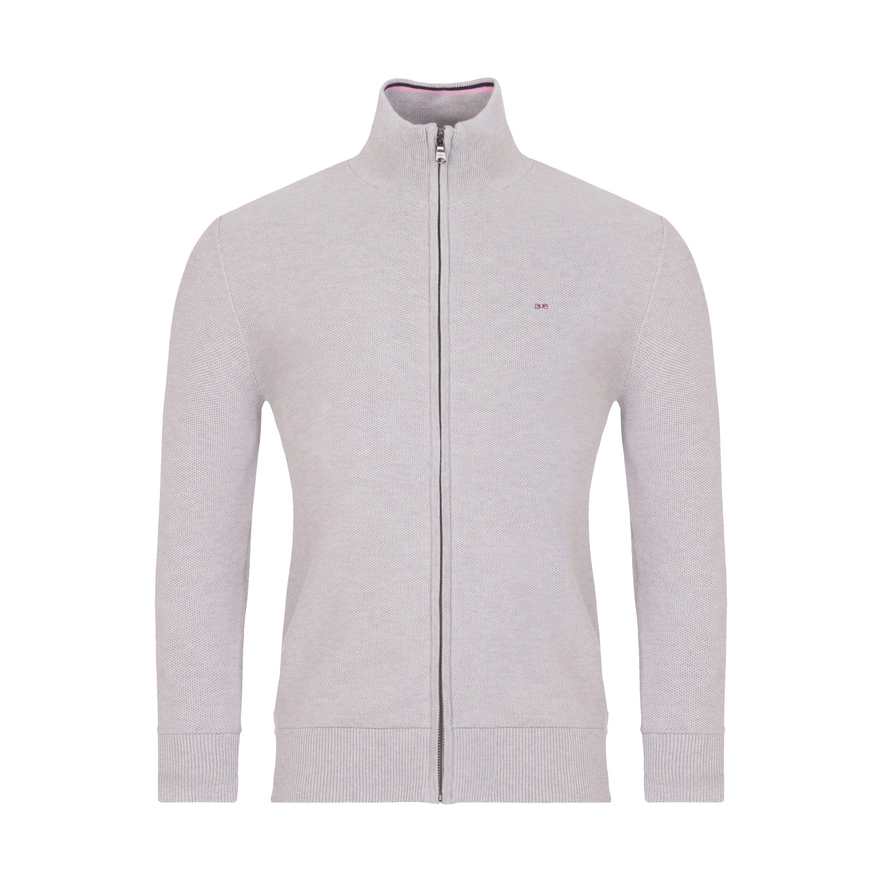 Grey seed stitch zipped cardigan