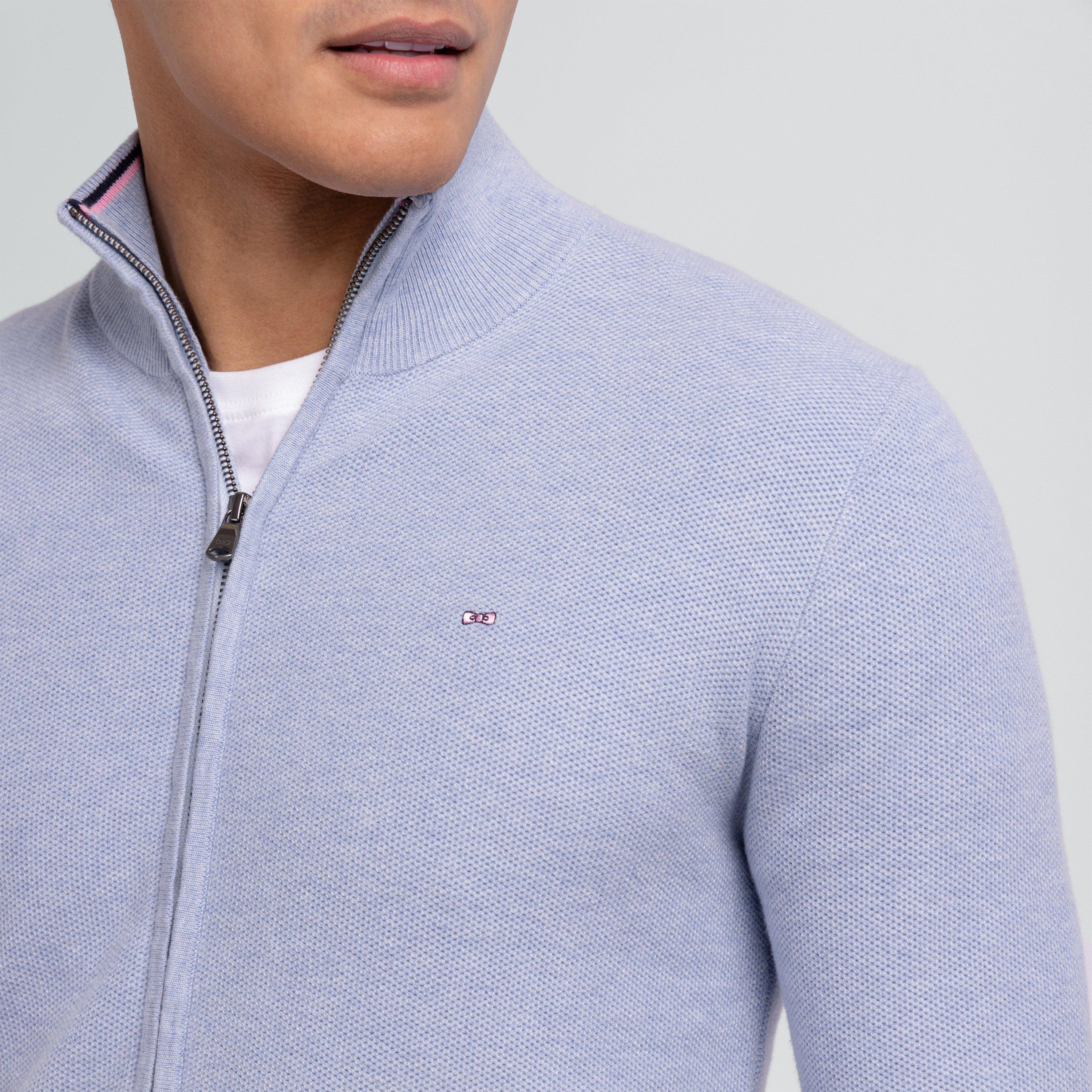 Blc1 - Eden Park - Grey seed stitch zipped cardigan - 3