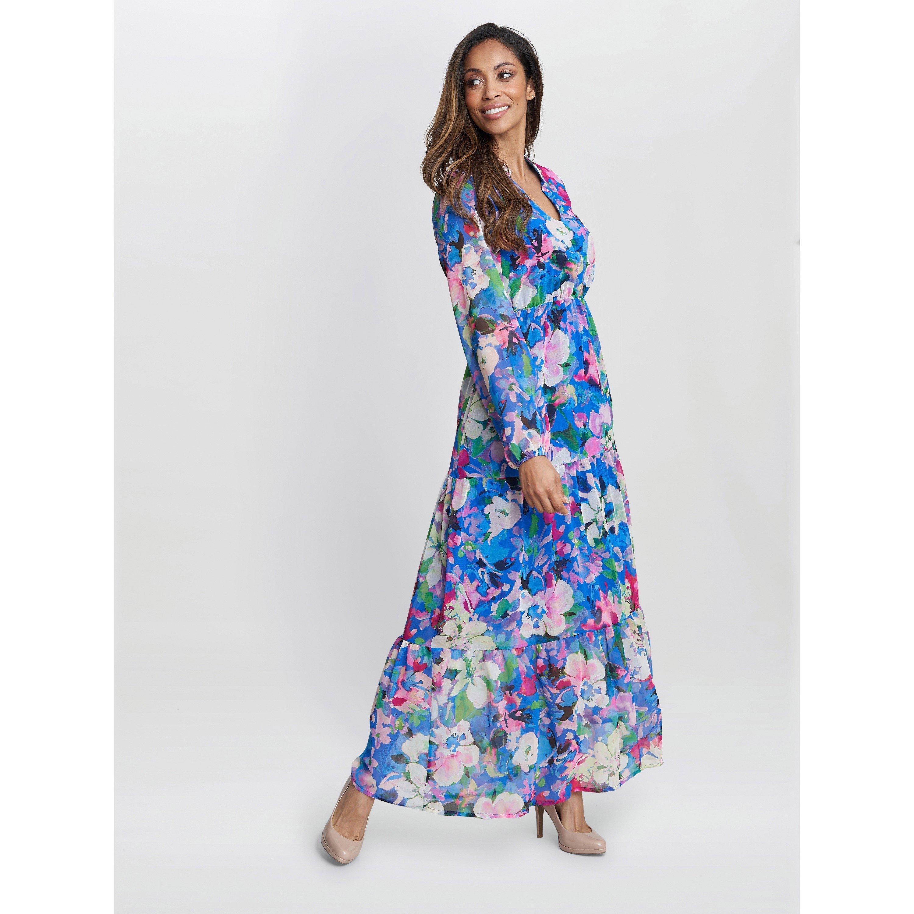 Multi - Gina Bacconi - Iona Print Stand Collar Dress - 3