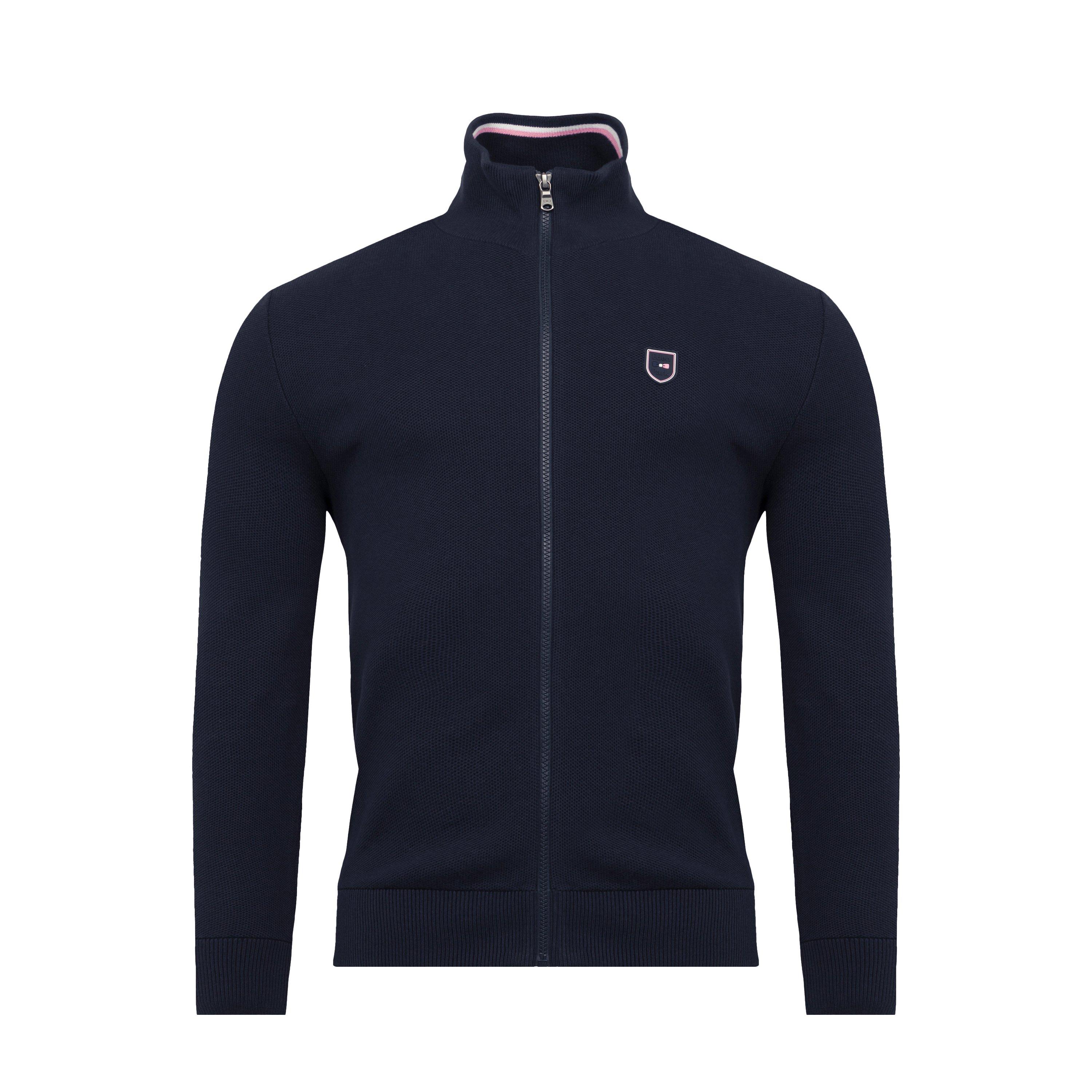 Eden Park Navy Blue Zip Cardigan In Blf