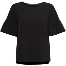 French Connection Classic Crepe Pintuck Shoulder T Shirt