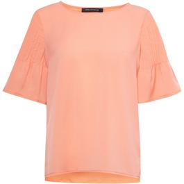 French Connection Classic Crepe Pintuck Shoulder T Shirt