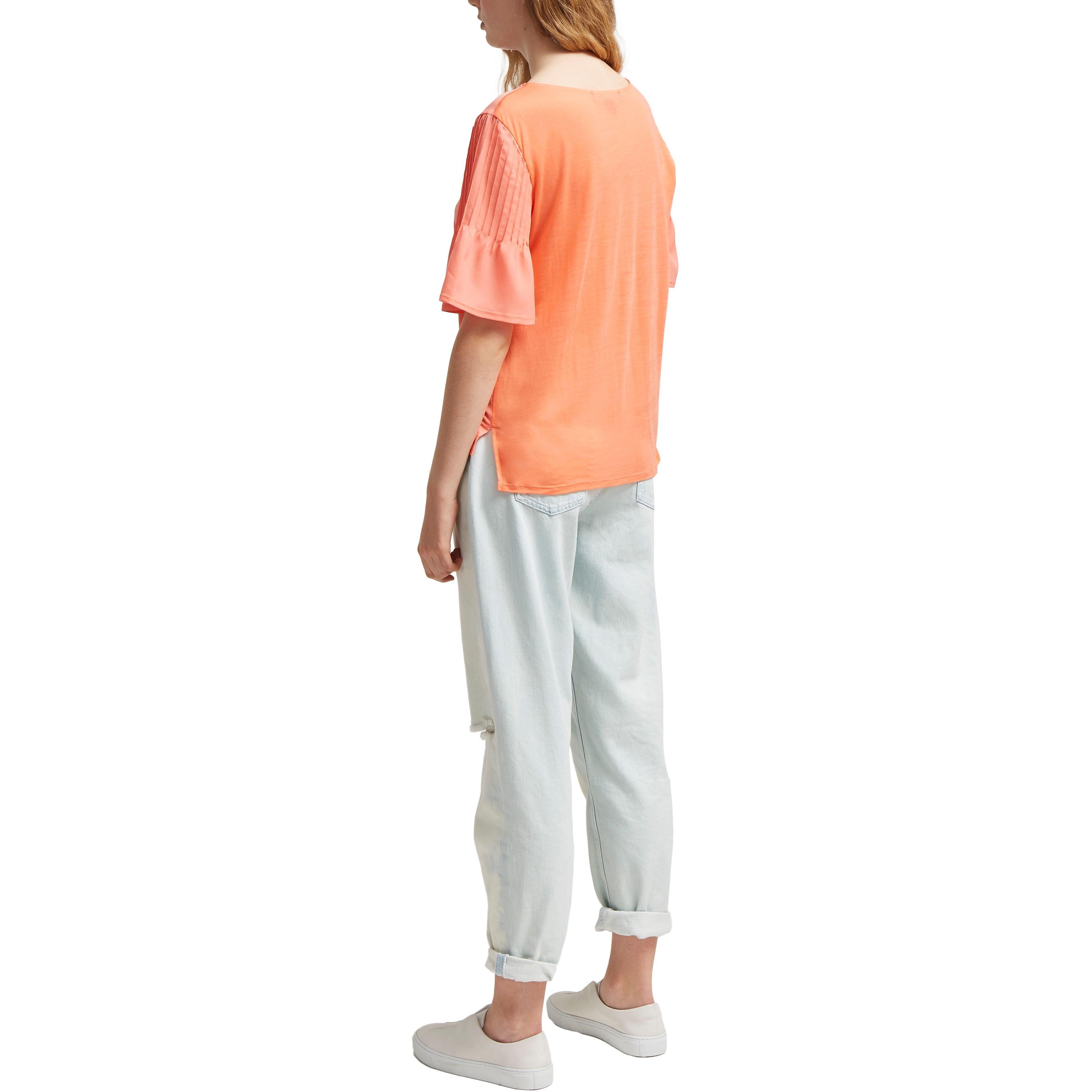 Arancione - French Connection - Classic Crepe Pintuck Shoulder T-Shirt - 3