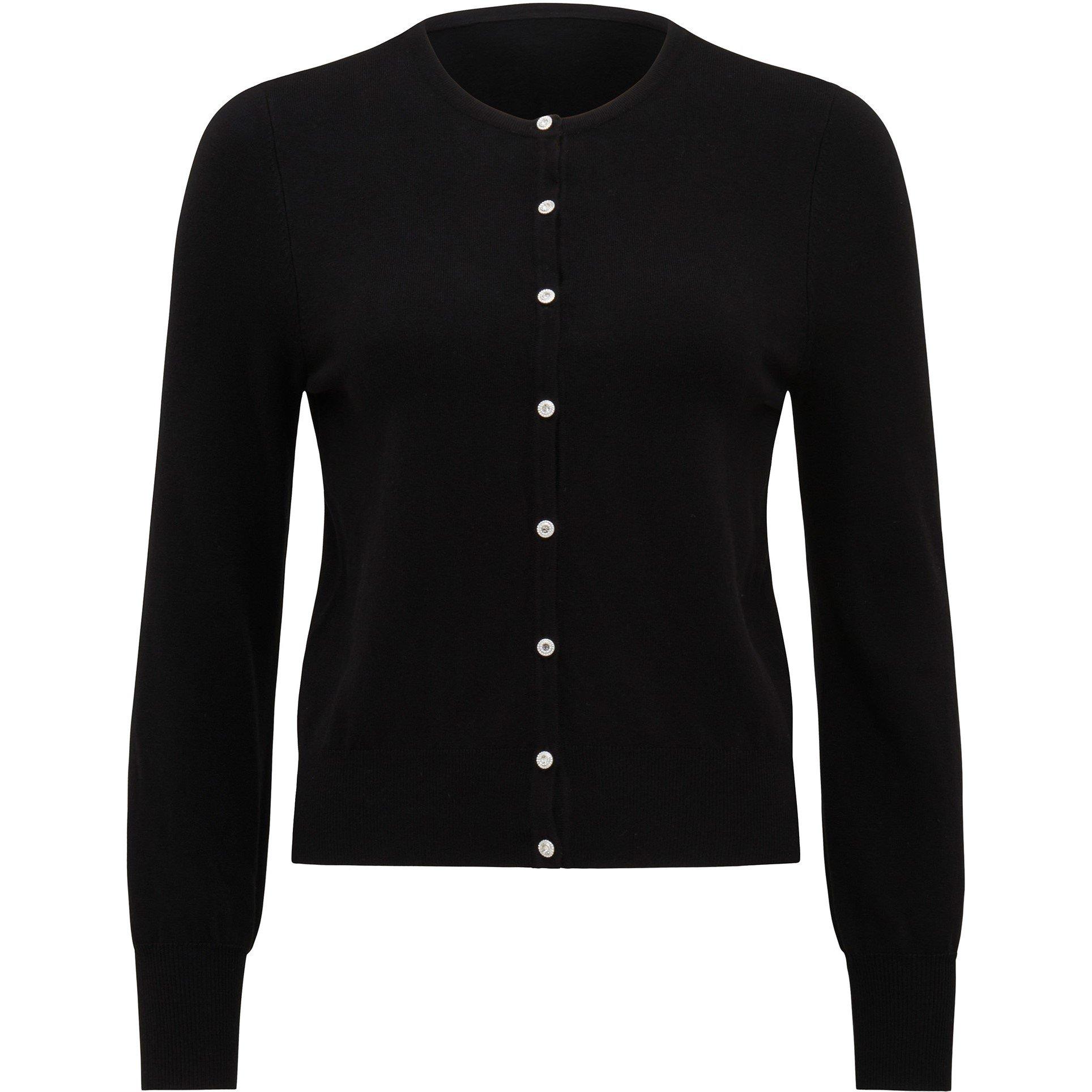 Black - Forever New - Morgan Basic Crew Knit Cardigan - 1