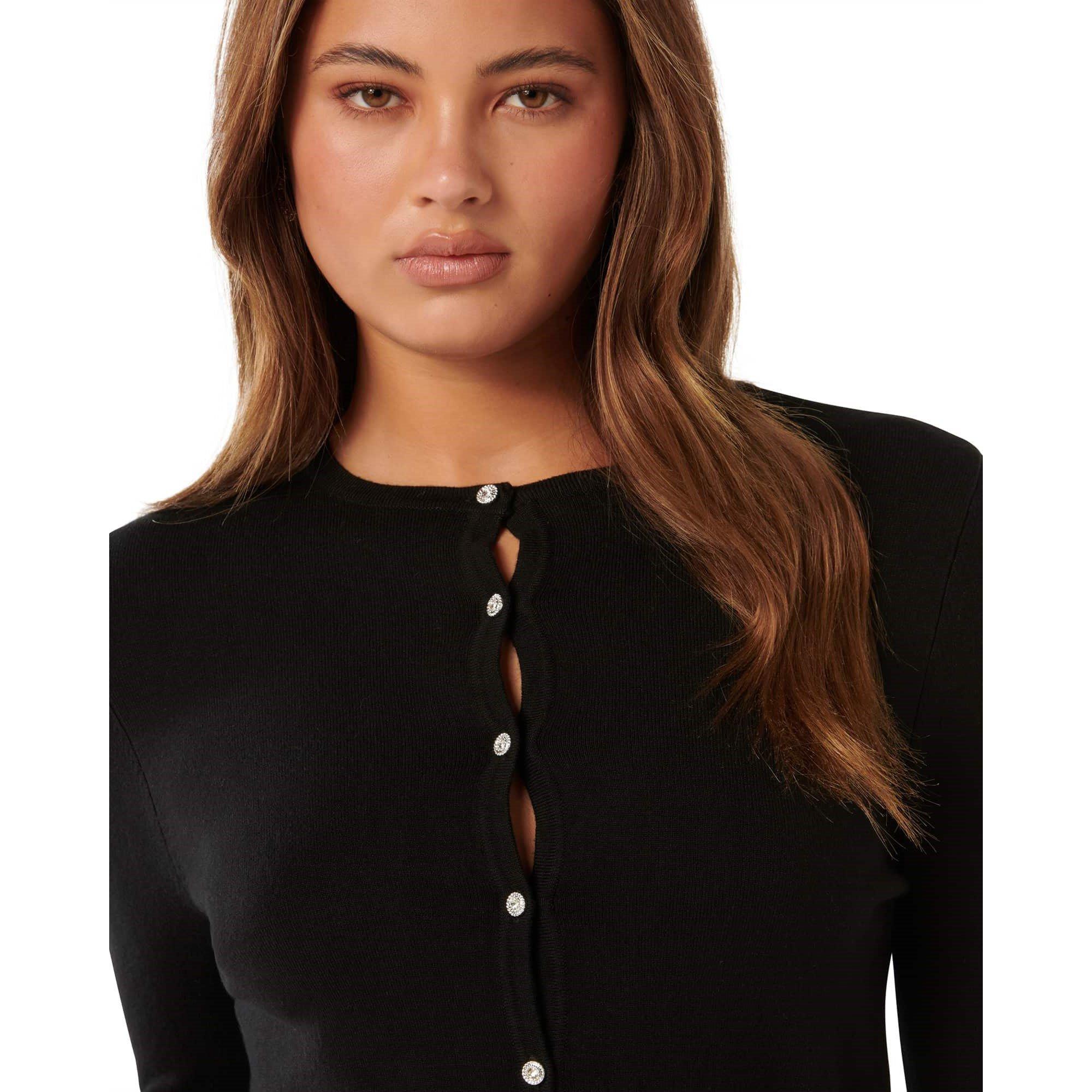 Black - Forever New - Morgan Basic Crew Knit Cardigan - 4