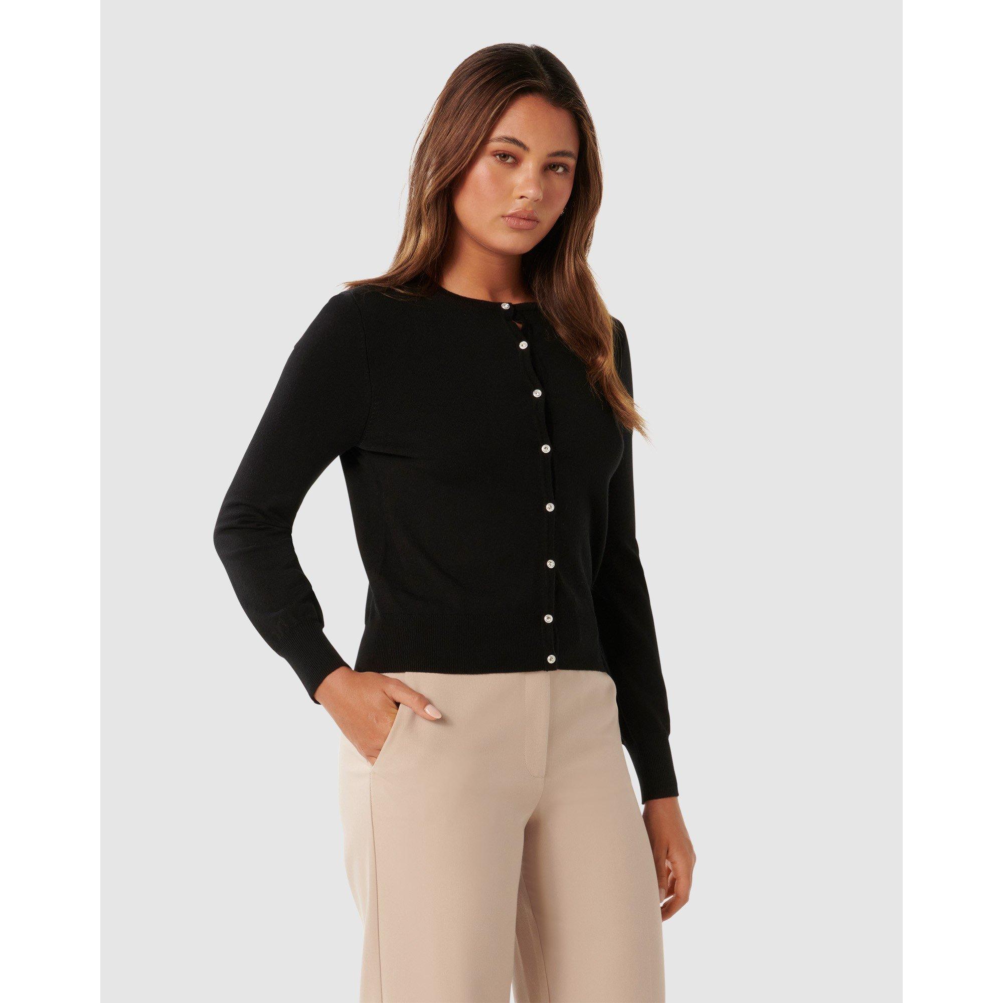 Black - Forever New - Morgan Basic Crew Knit Cardigan - 5