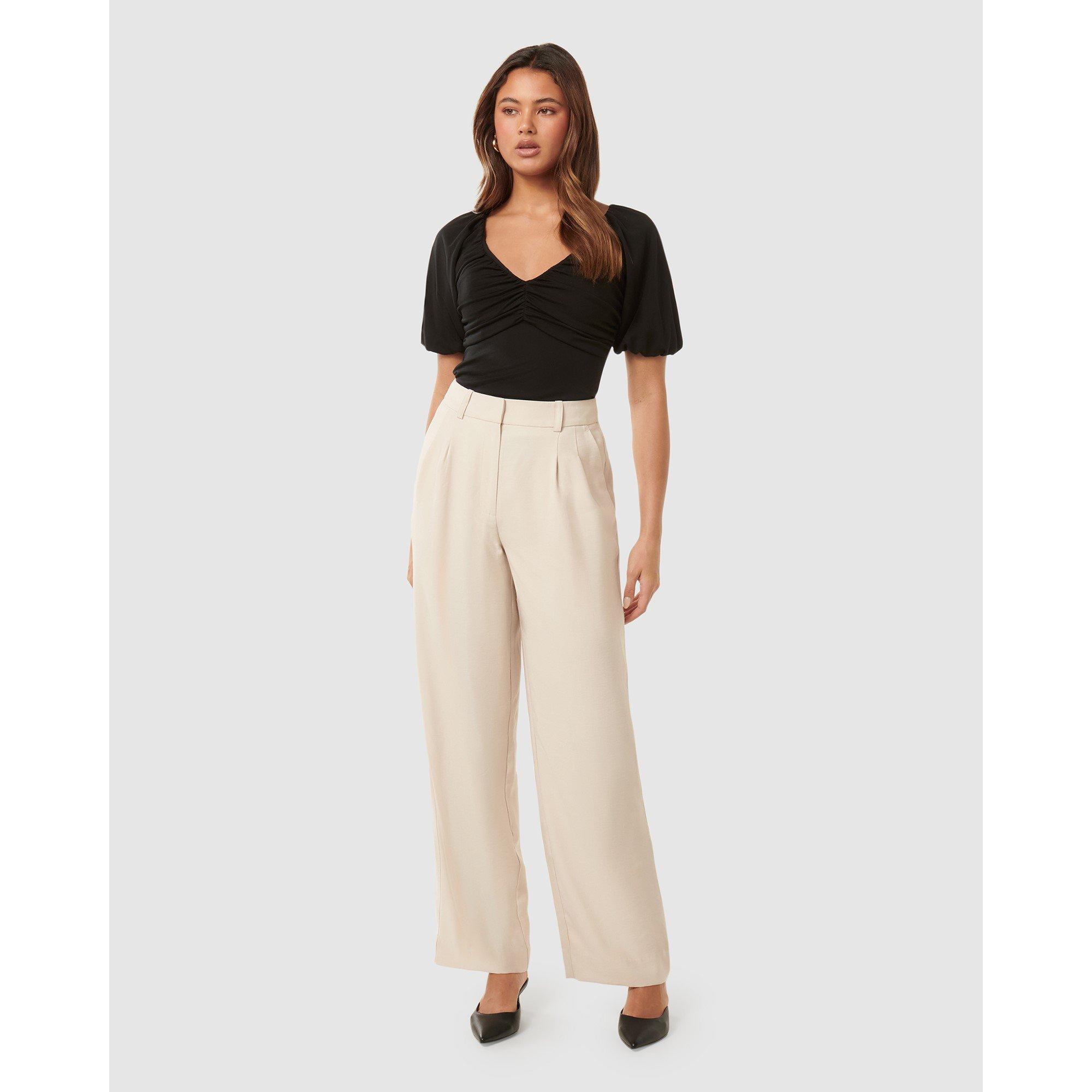 Black - Forever New - Desiree Ruched V Neck Raglan Top - 2