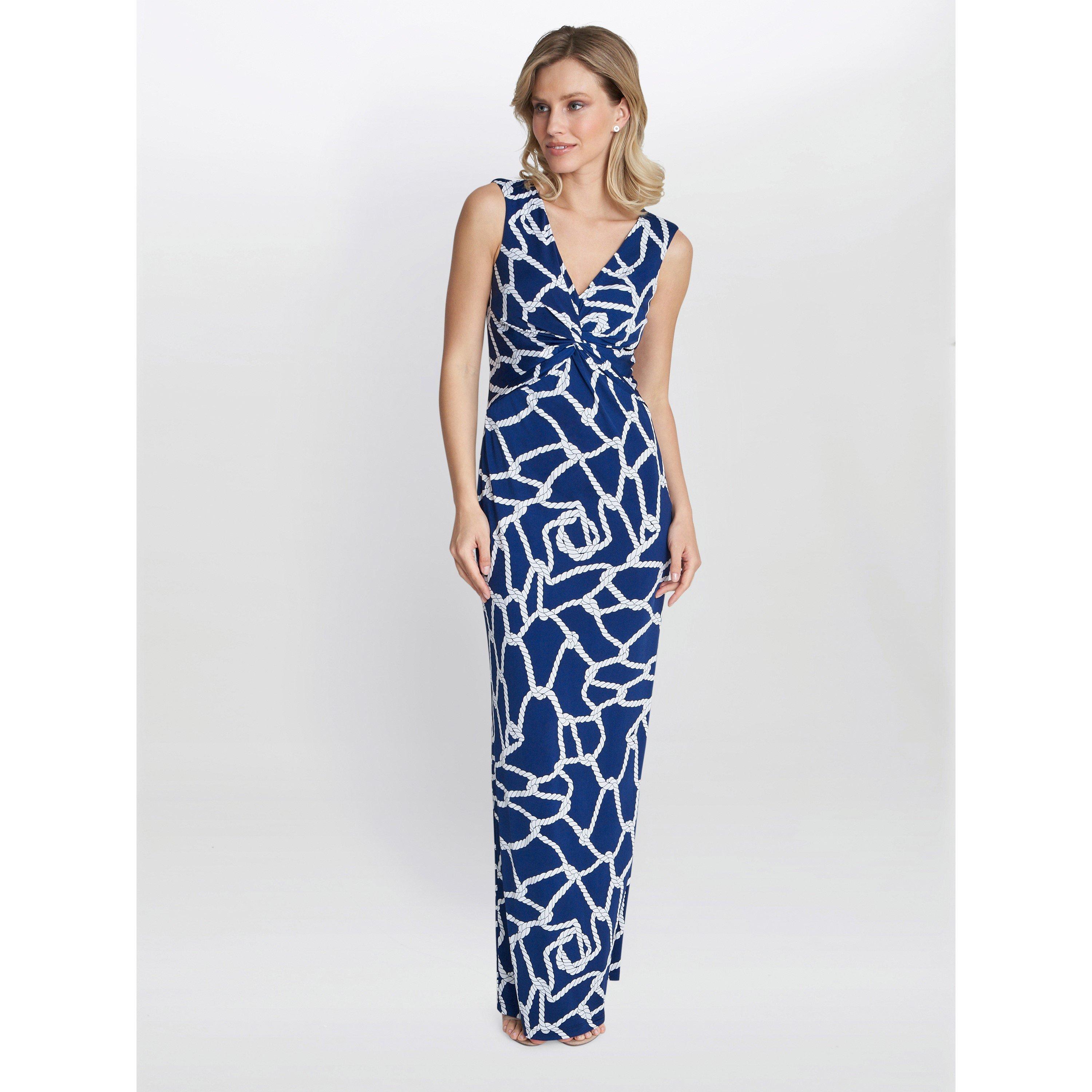 Navy - Gina Bacconi - Irene Jersey Maxi Dress - 3