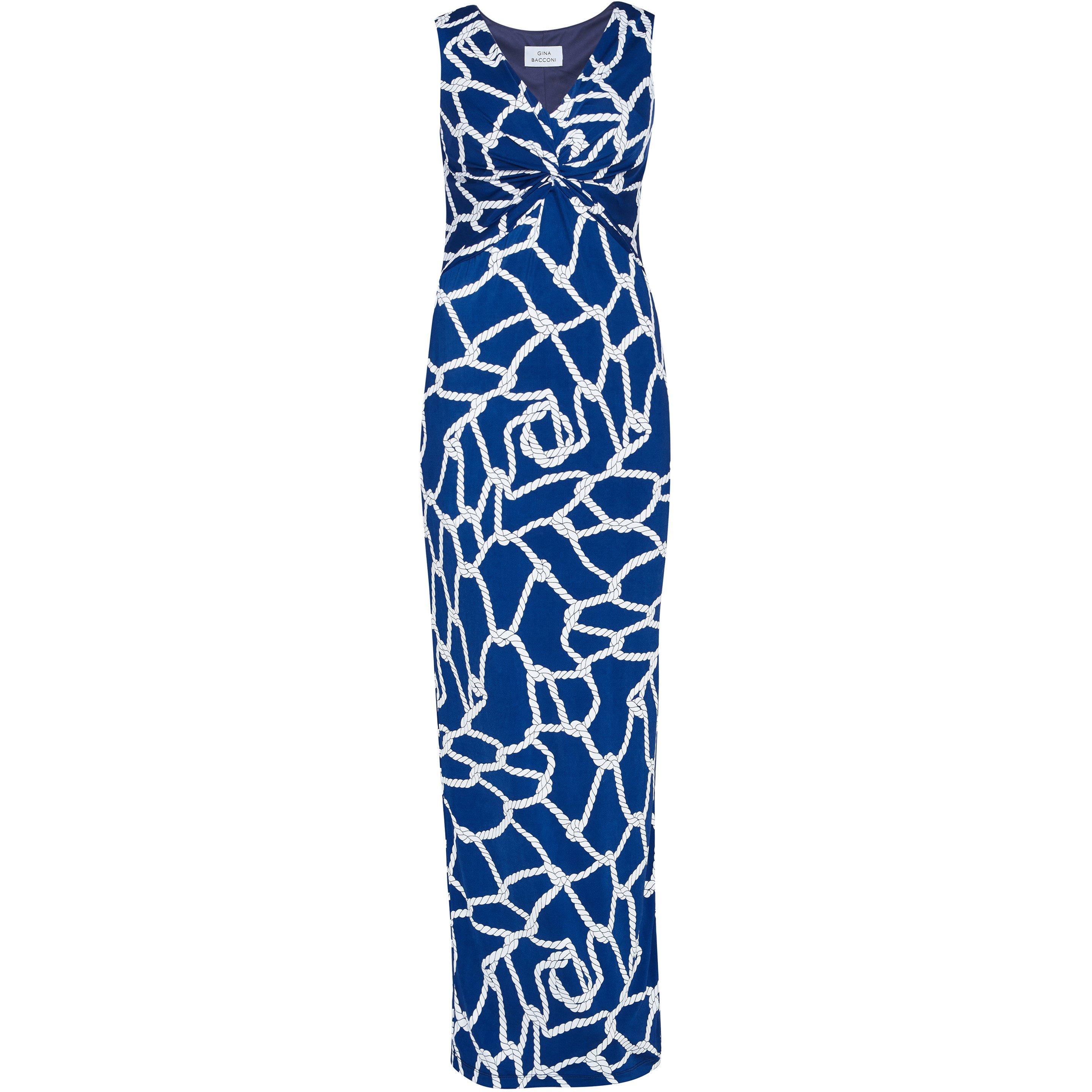 Navy - Gina Bacconi - Irene Jersey Maxi Dress - 4