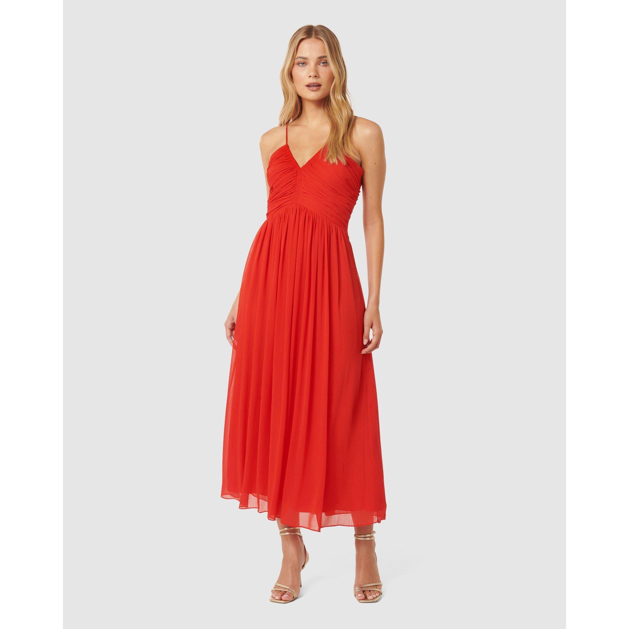 Candy Apple Red - Forever New - Nakita Ruched Bodice Maxi Dress - 2