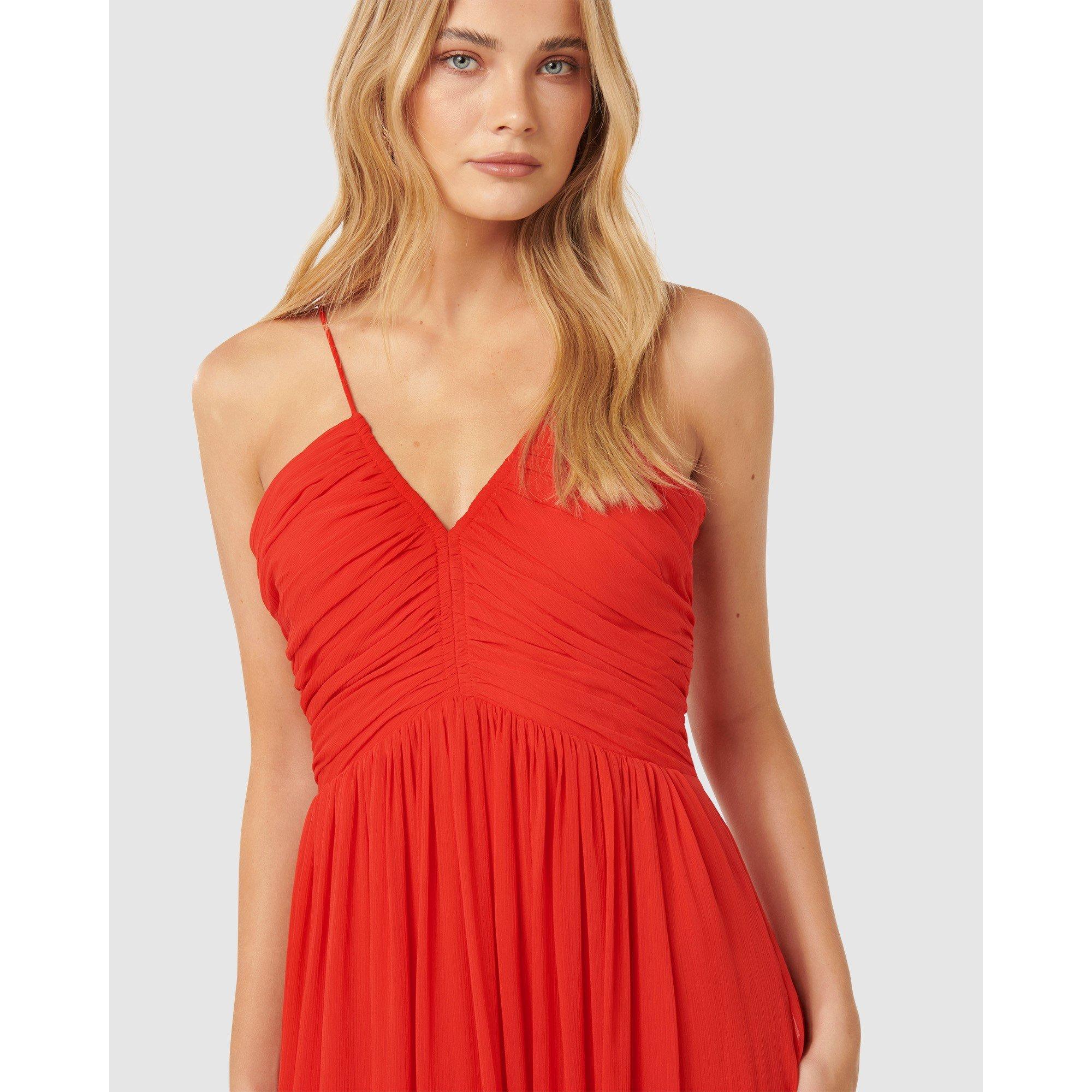 Candy Apple Red - Forever New - Nakita Ruched Bodice Maxi Dress - 3