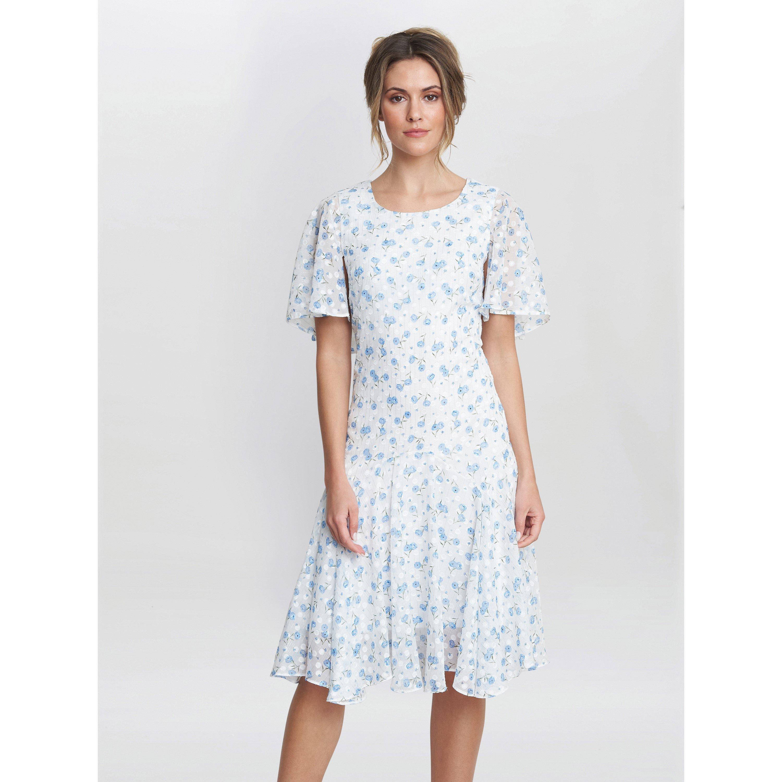 Gina Bacconi Women's Annette Chiffon Dress - Blue - 14