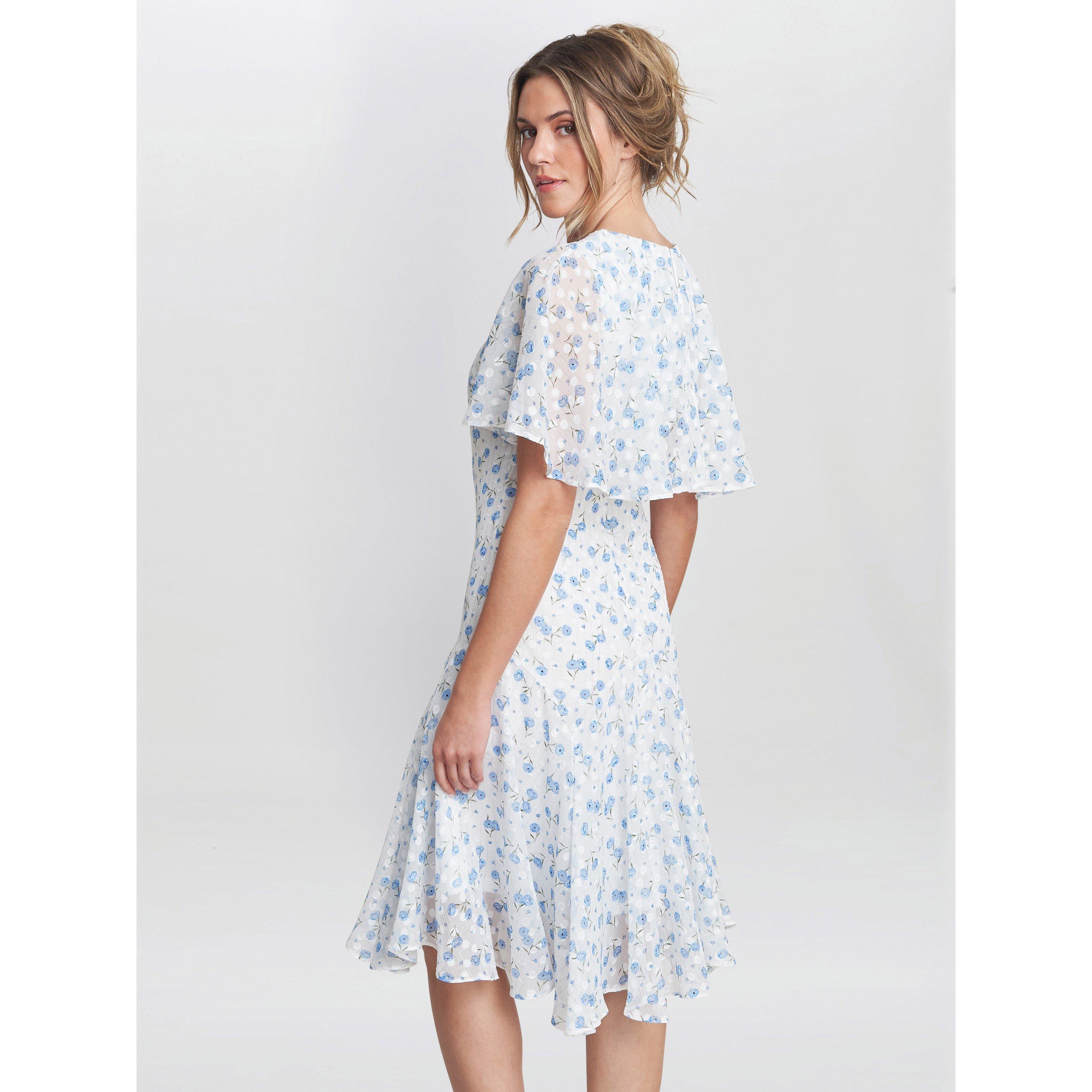 Blue - Gina Bacconi - Annette Chiffon Dress - 6