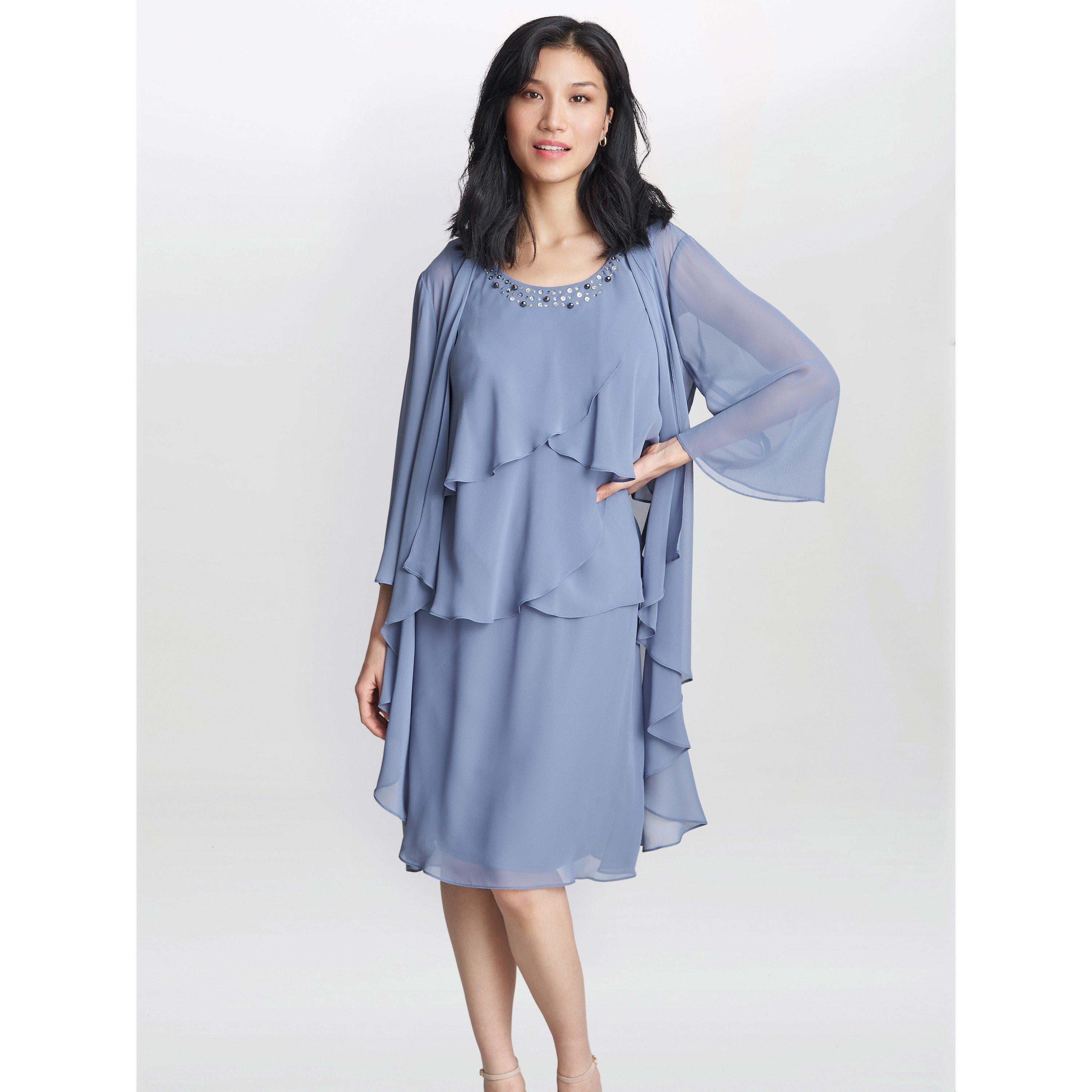 Gina Bacconi Women's Lois Jacket Dress With Tiered Bodice - Perri - 14
