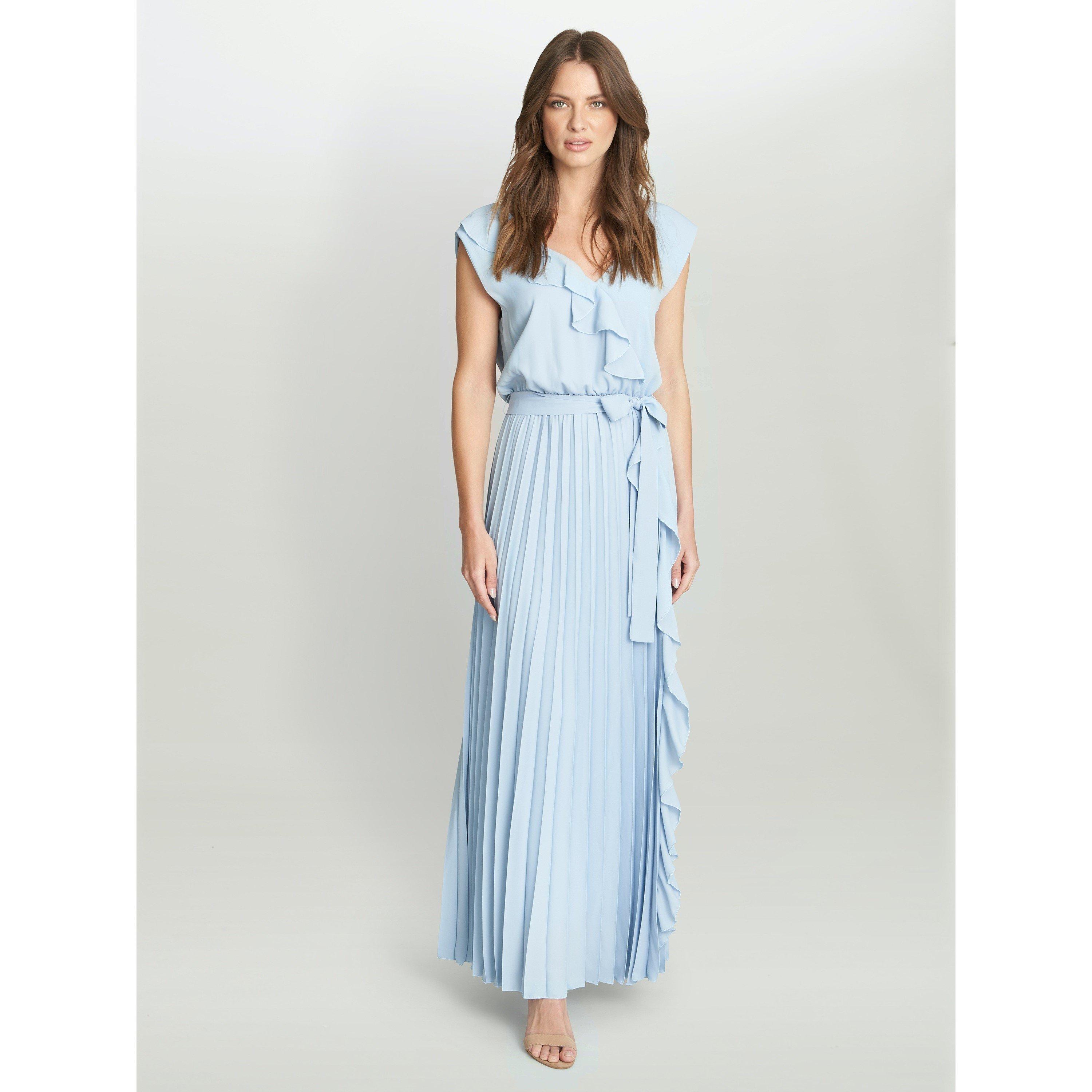 Gina Bacconi Women's Caprice Maxi Dress With Frill Detail - Light Blue - S