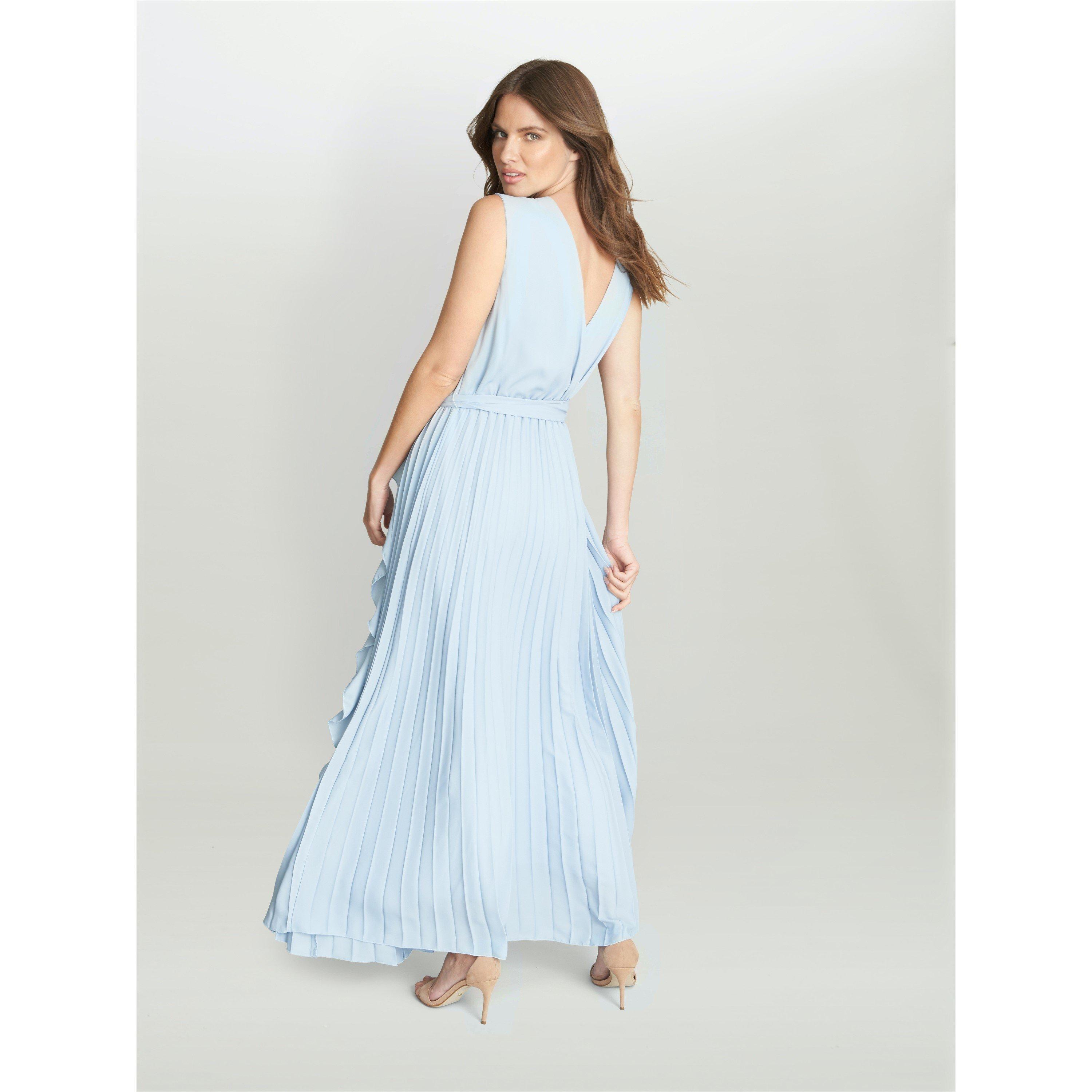 Light Blue - Gina Bacconi - Caprice Maxi Dress With Frill Detail - 2