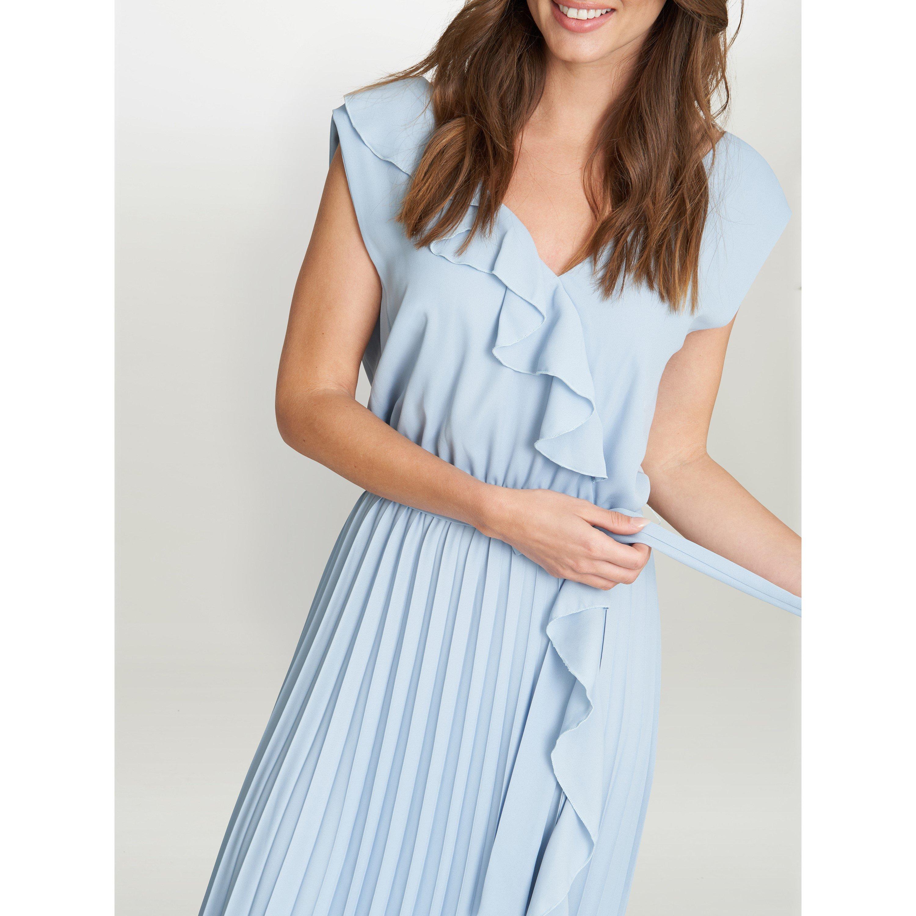 Light Blue - Gina Bacconi - Caprice Maxi Dress With Frill Detail - 5
