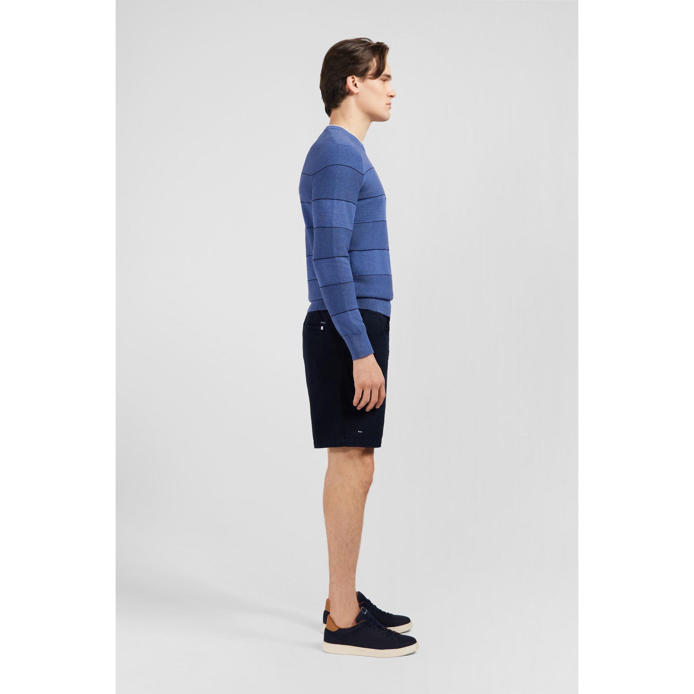 Blm30 - Eden Park - Blue striped jumper in combination knit - 3