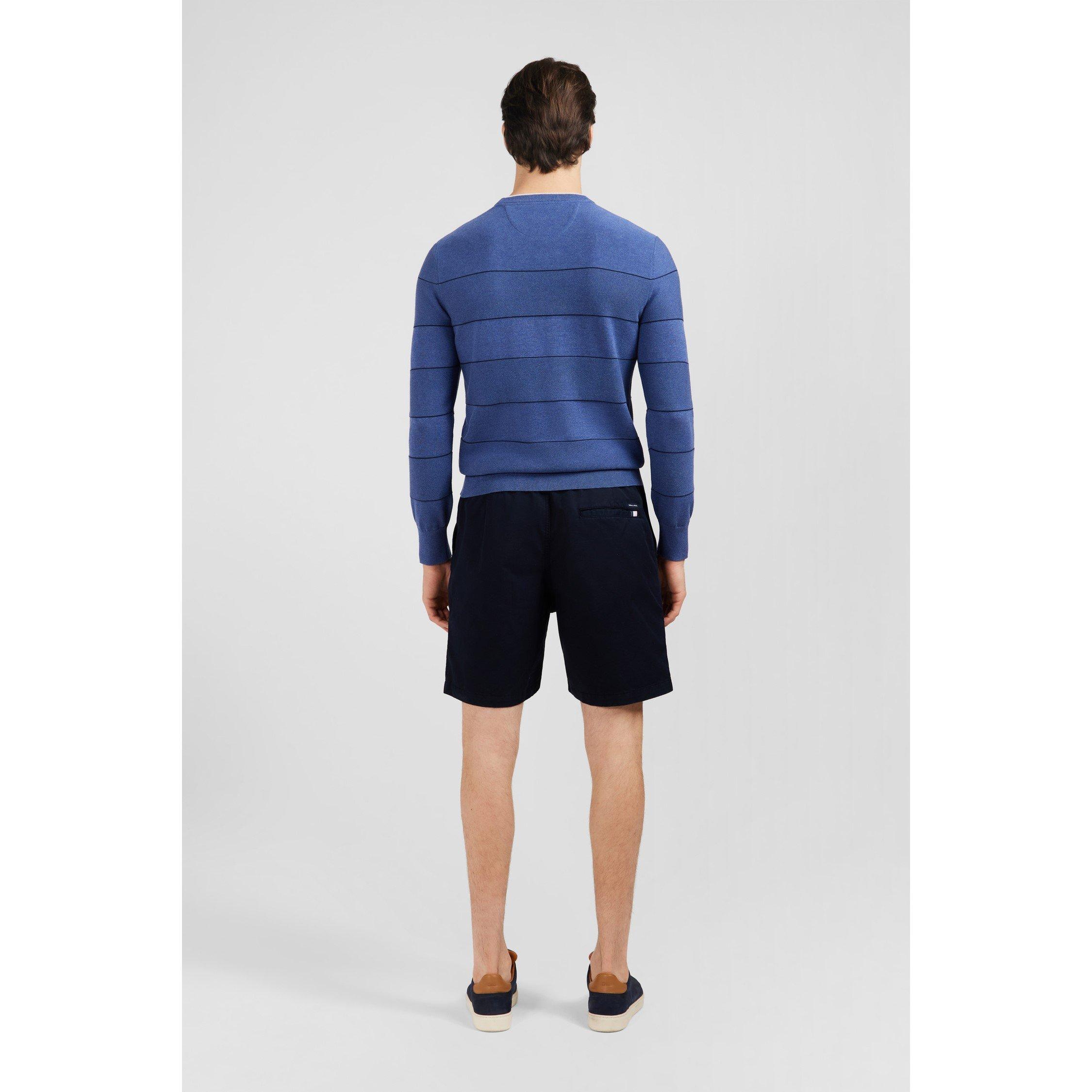 Blm30 - Eden Park - Blue striped jumper in combination knit - 4