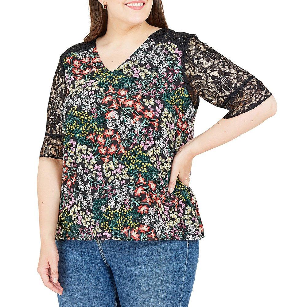 Black - Yumi - Black Butterfly Blouse - 1