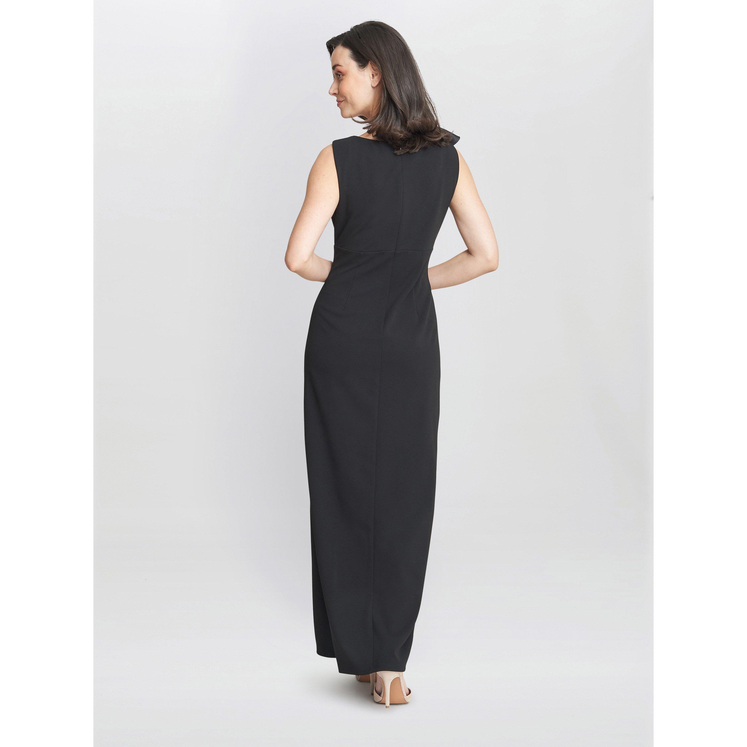 Black - Gina Bacconi - Merle Bow Shoulder Maxi Dress - 2