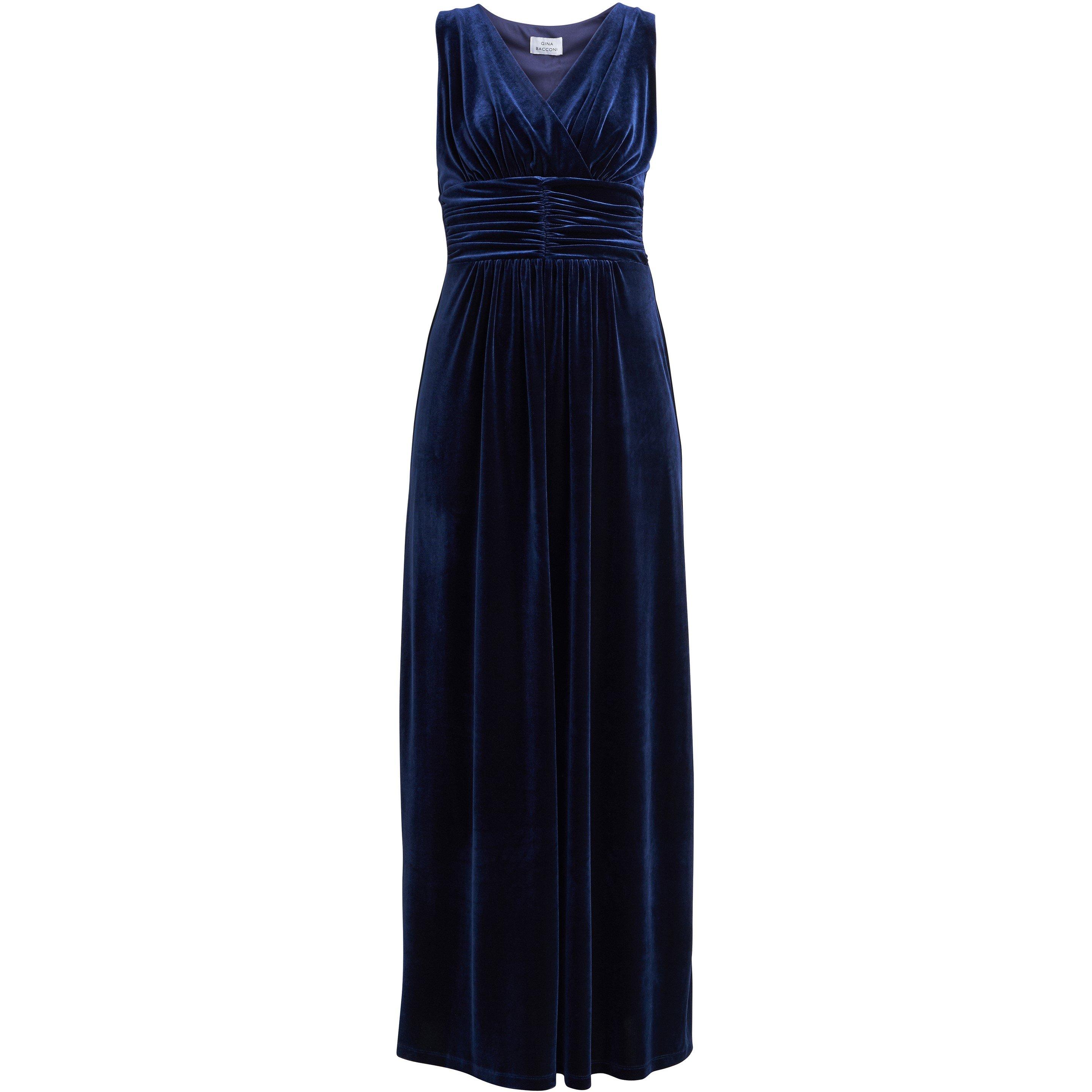 Navy - Gina Bacconi - Patricia Sleeveless Velvet Maxi Dress - 4