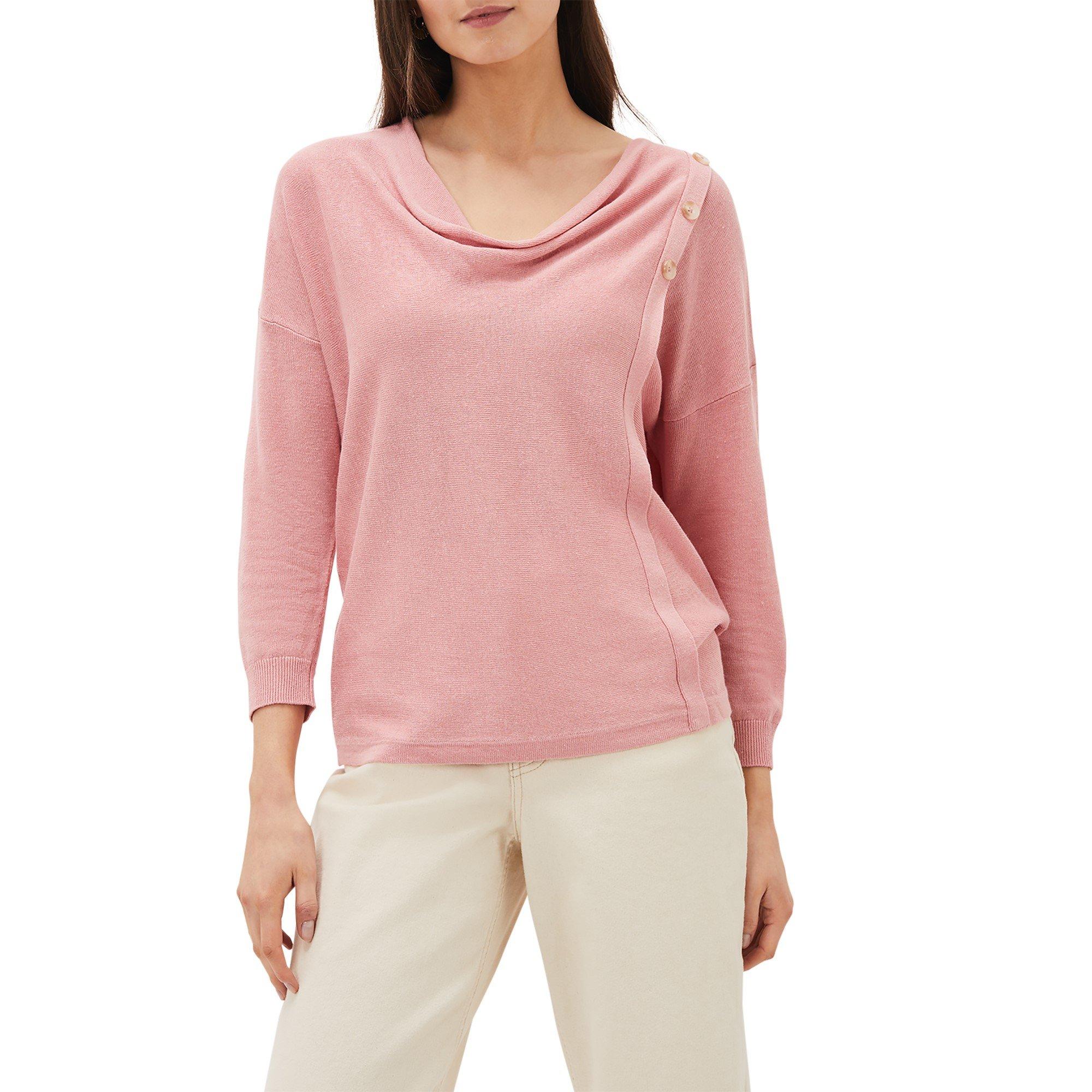 Rose - Phase Eight - Dana Cowl Neck Button Trim Knit - 2