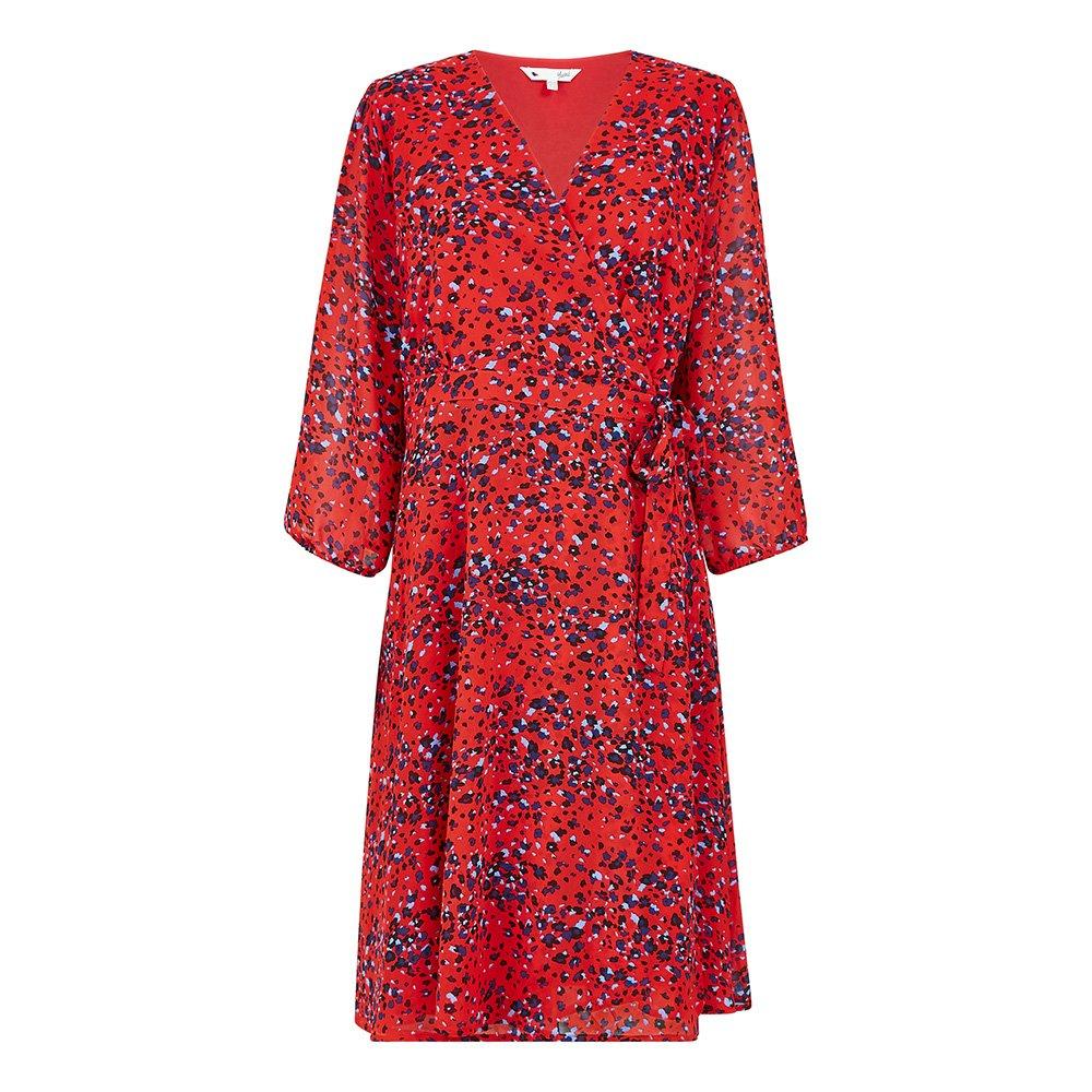 Red - Yumi - Red Animal Print Wrap Dress - 4