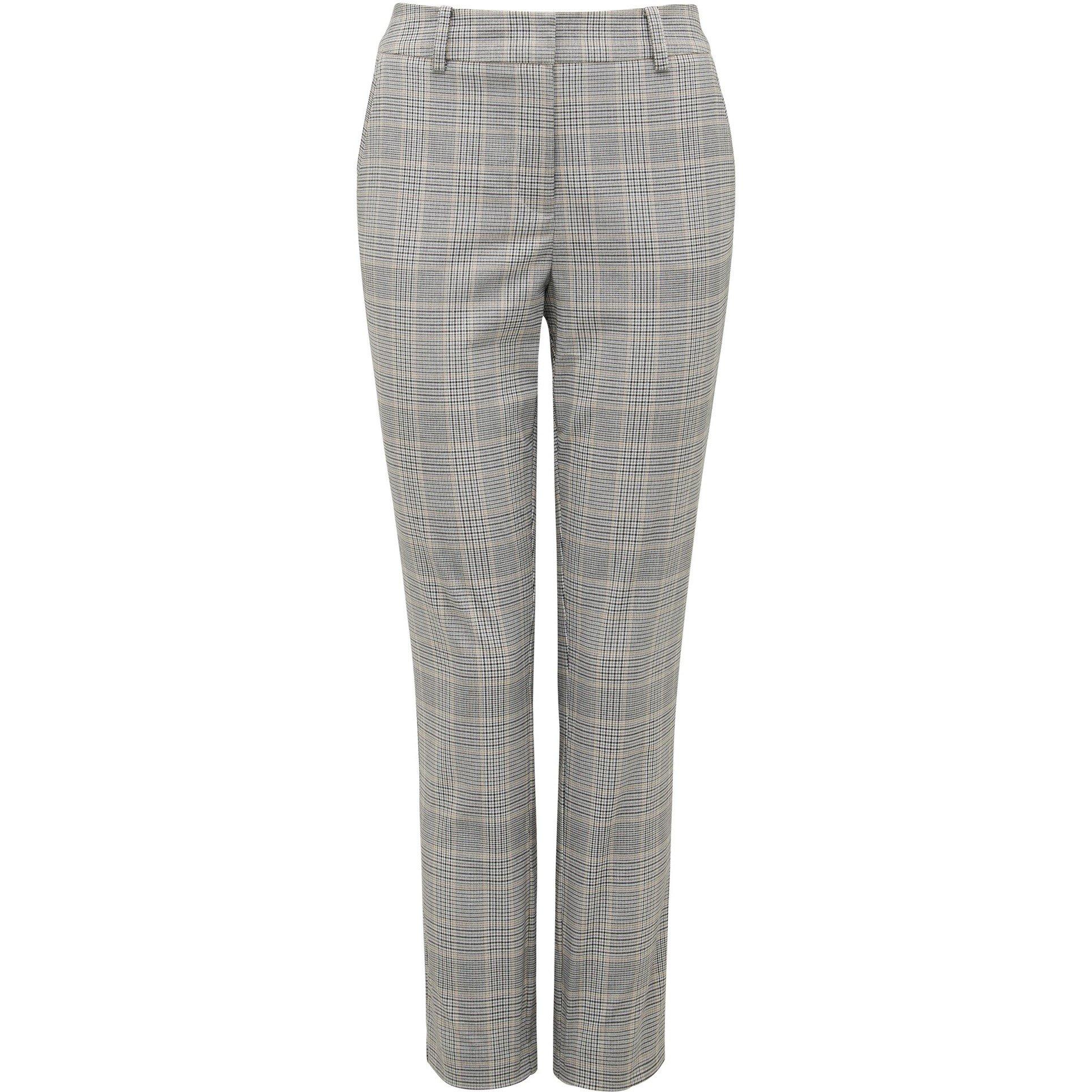Grey/Camel Chec - Forever New - Grace 7/8th Slim Pants - 1