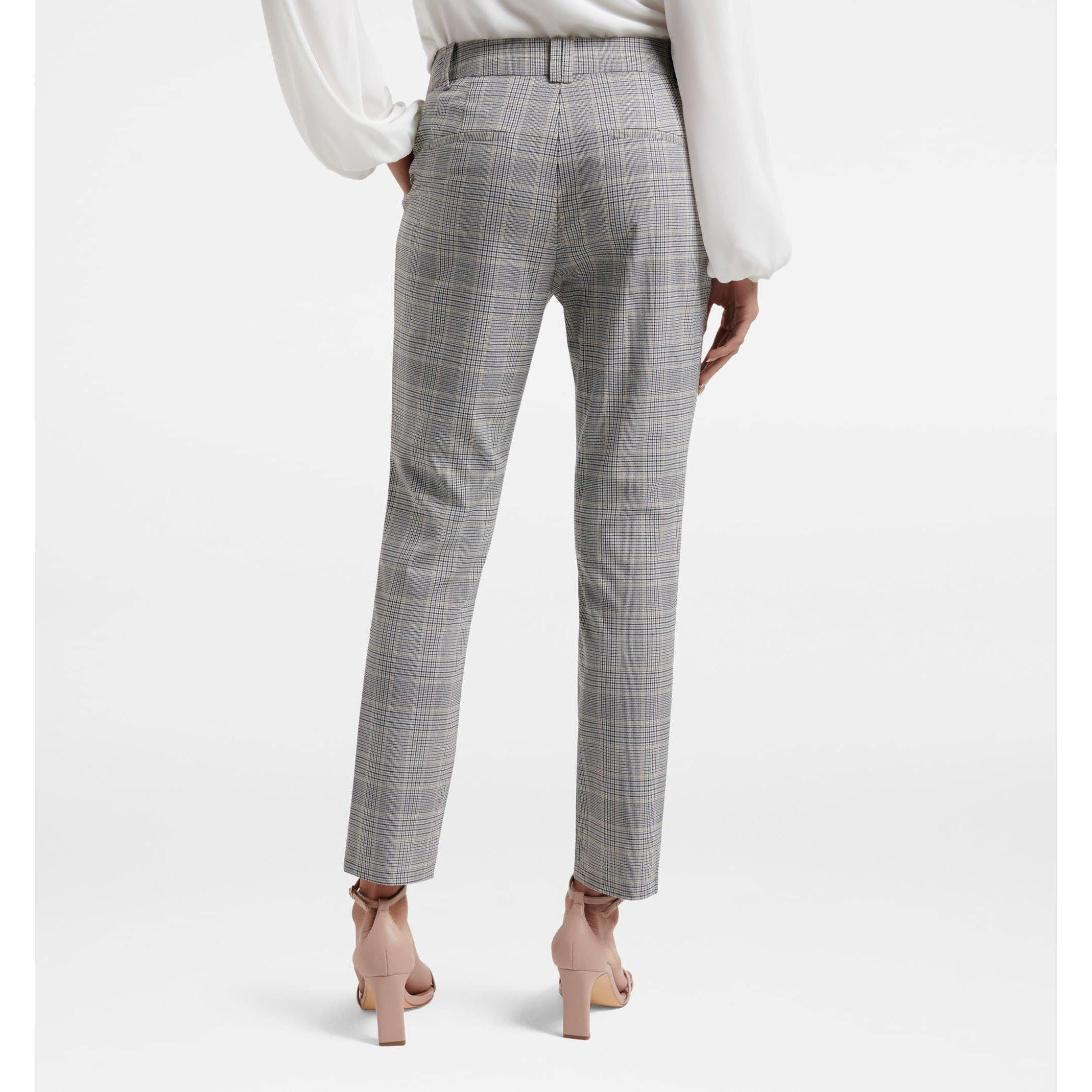 Grey/Camel Chec - Forever New - Grace 7/8th Slim Pants - 5