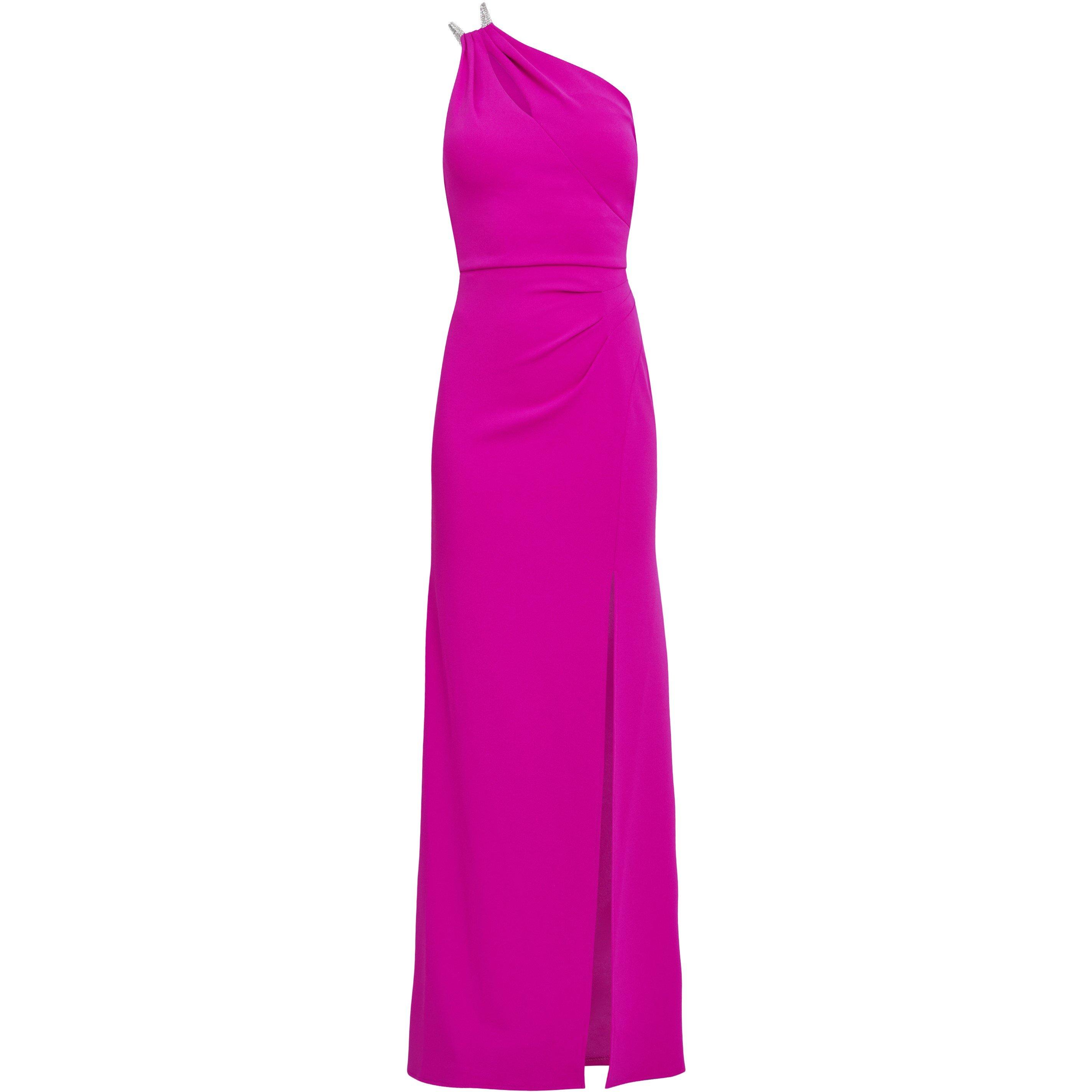 Fuchsia - Gina Bacconi - Bryony One Shoulder Maxi Dress - 4