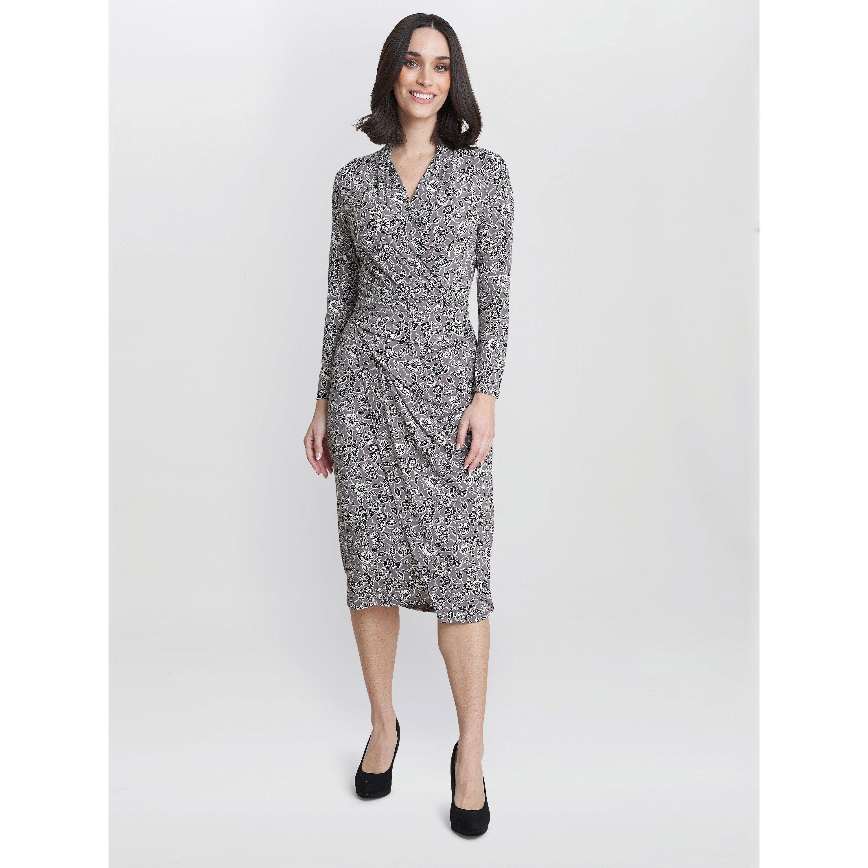 Silver Grey - Gina Bacconi - Janet Jersey Wrap Dress - 1