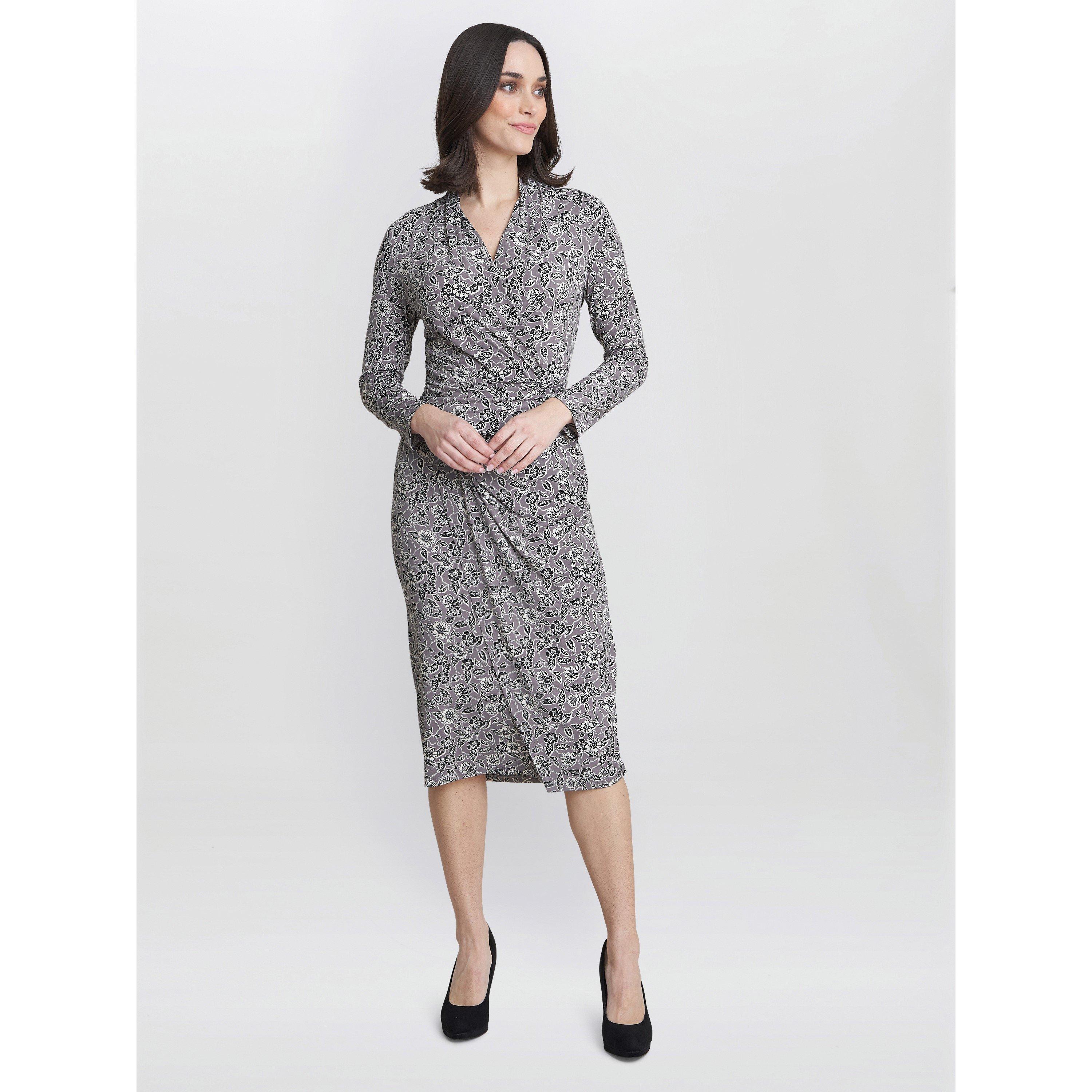 Silver Grey - Gina Bacconi - Janet Jersey Wrap Dress - 3
