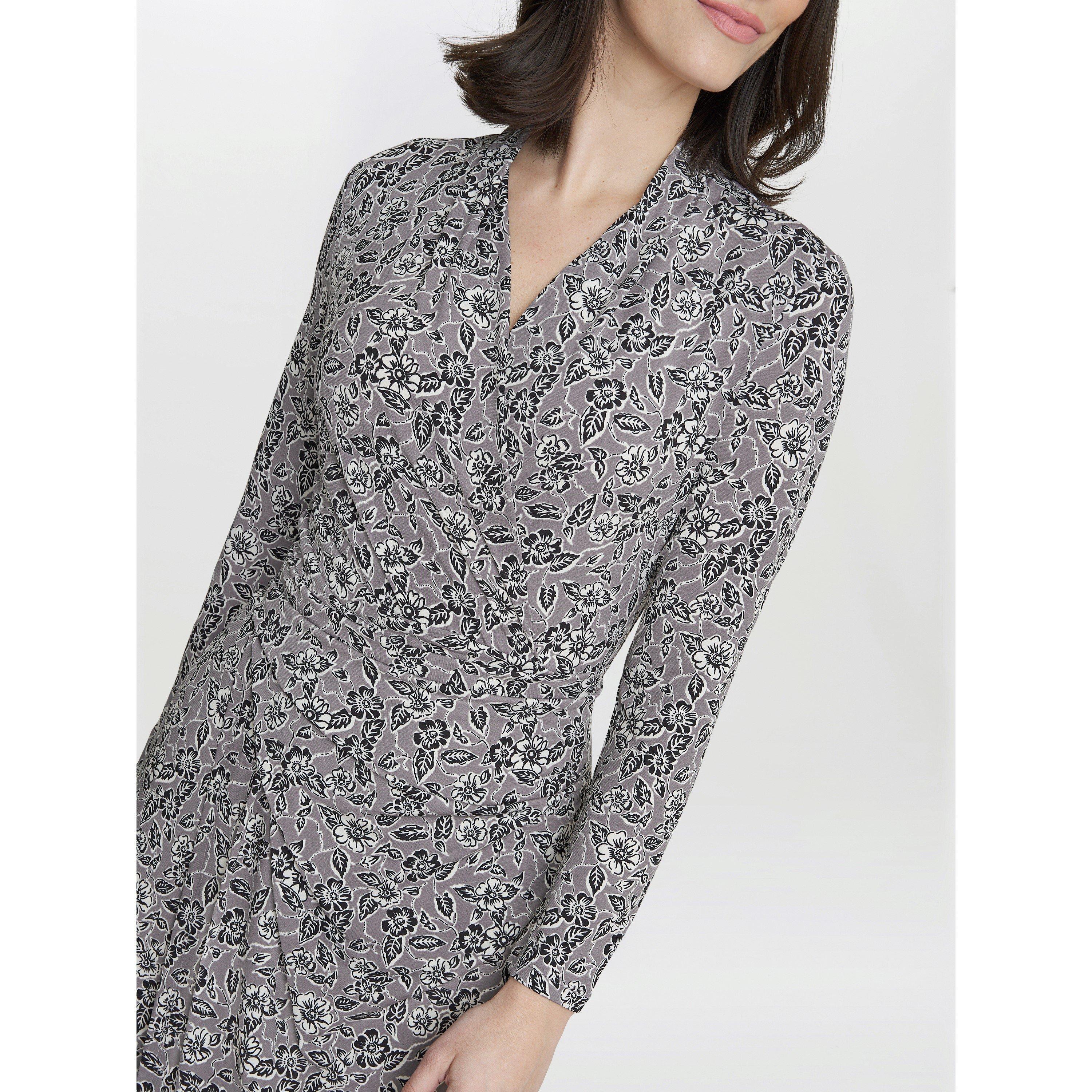 Silver Grey - Gina Bacconi - Janet Jersey Wrap Dress - 5