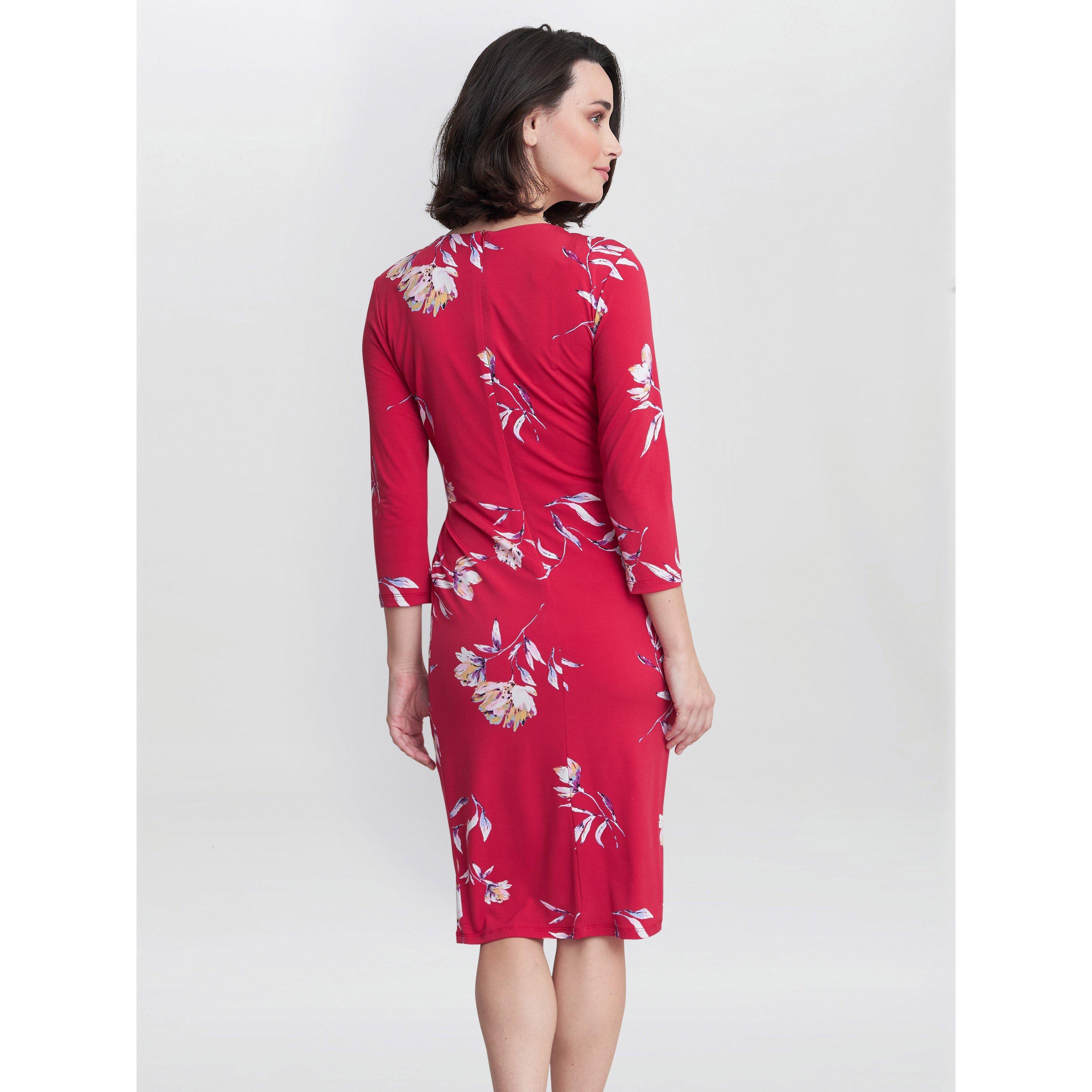 Dark Red - Gina Bacconi - Darcy Jersey Wrap Dress - 2