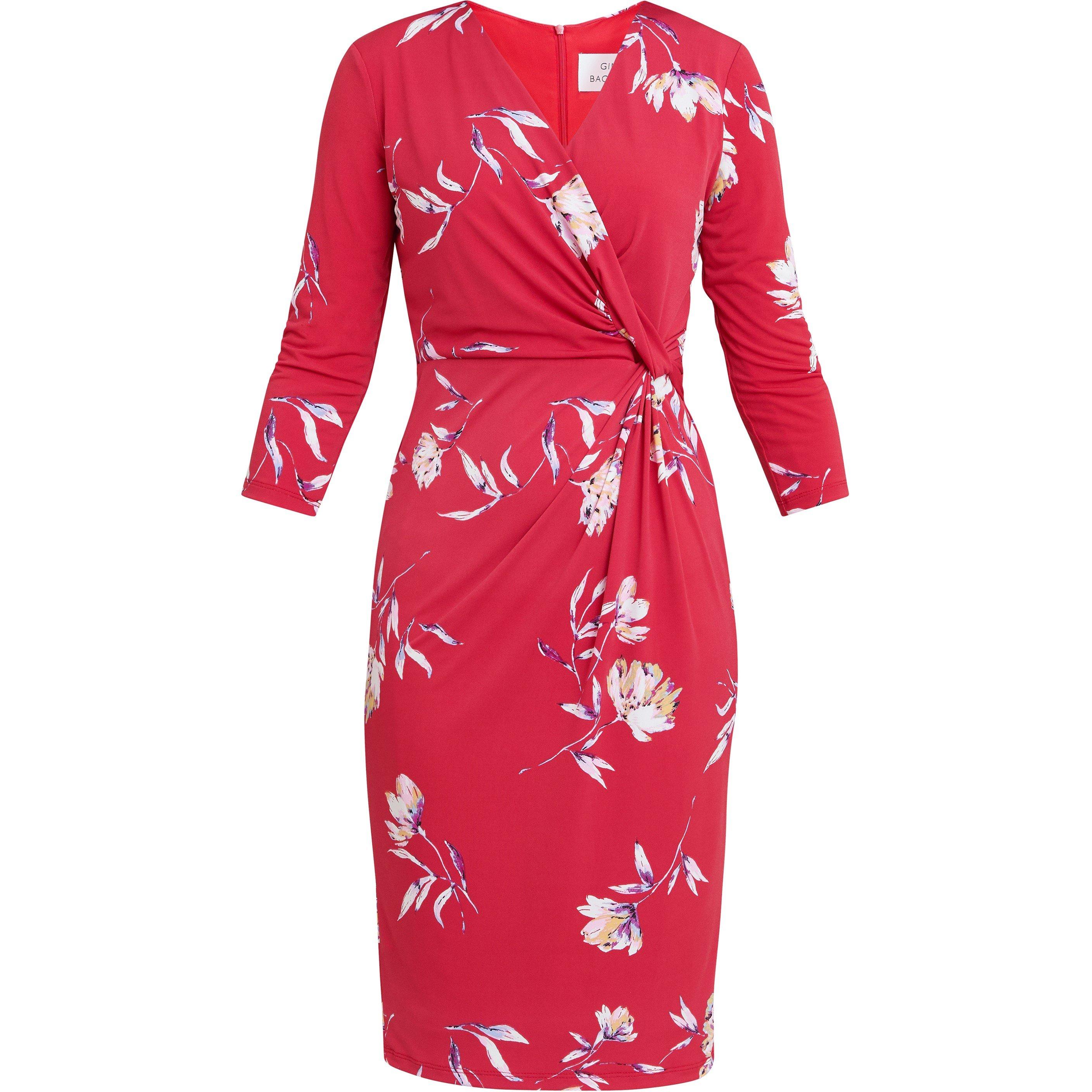 Dark Red - Gina Bacconi - Darcy Jersey Wrap Dress - 4