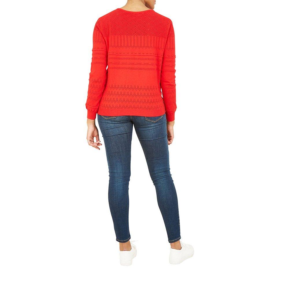 Red - Yumi - Red Women's Adult Ruffle Knitted Jumper - 3