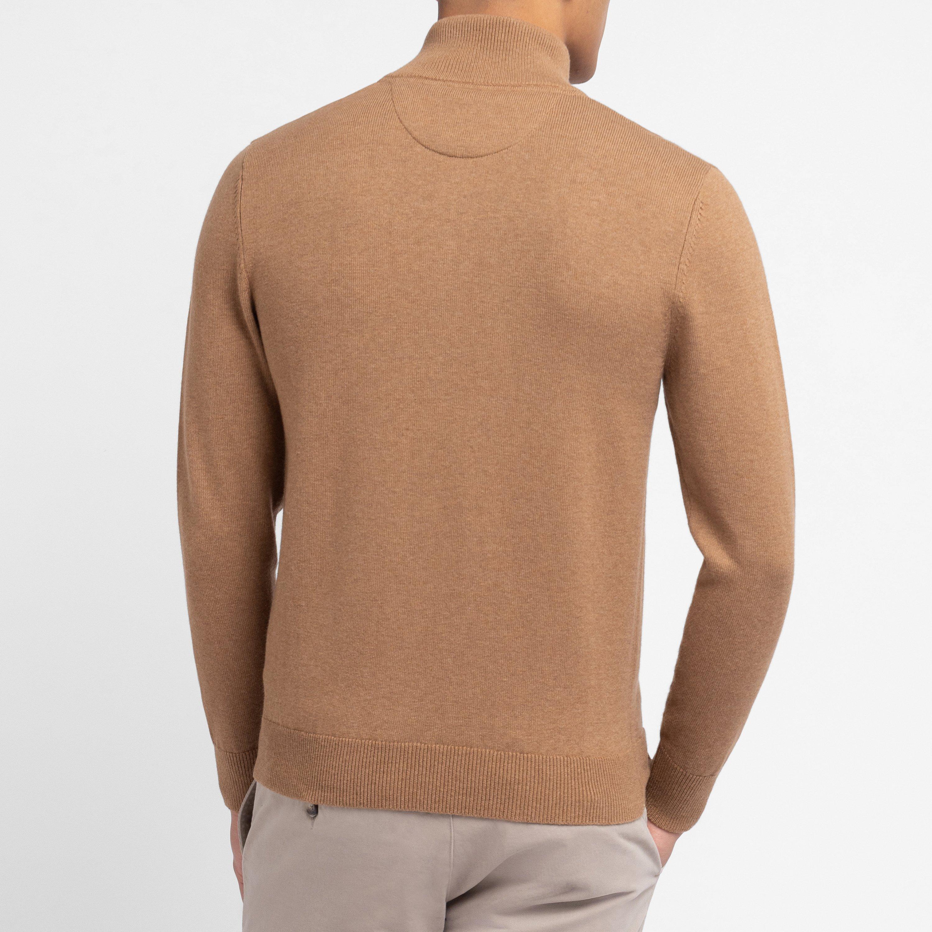 Mam5 - Eden Park - Brown zip cardigan with stand-up collar - 3