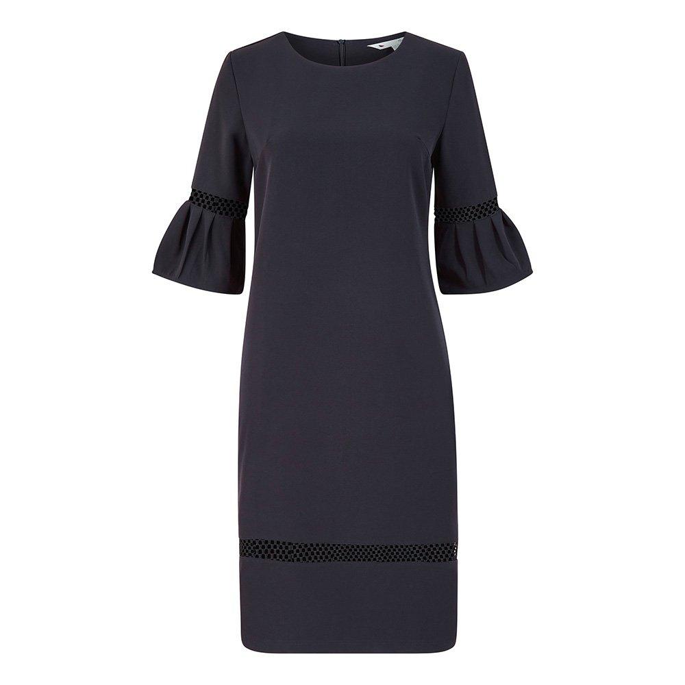 Black - Yumi - Fishnet Insert Fitted Dress In Black - 4