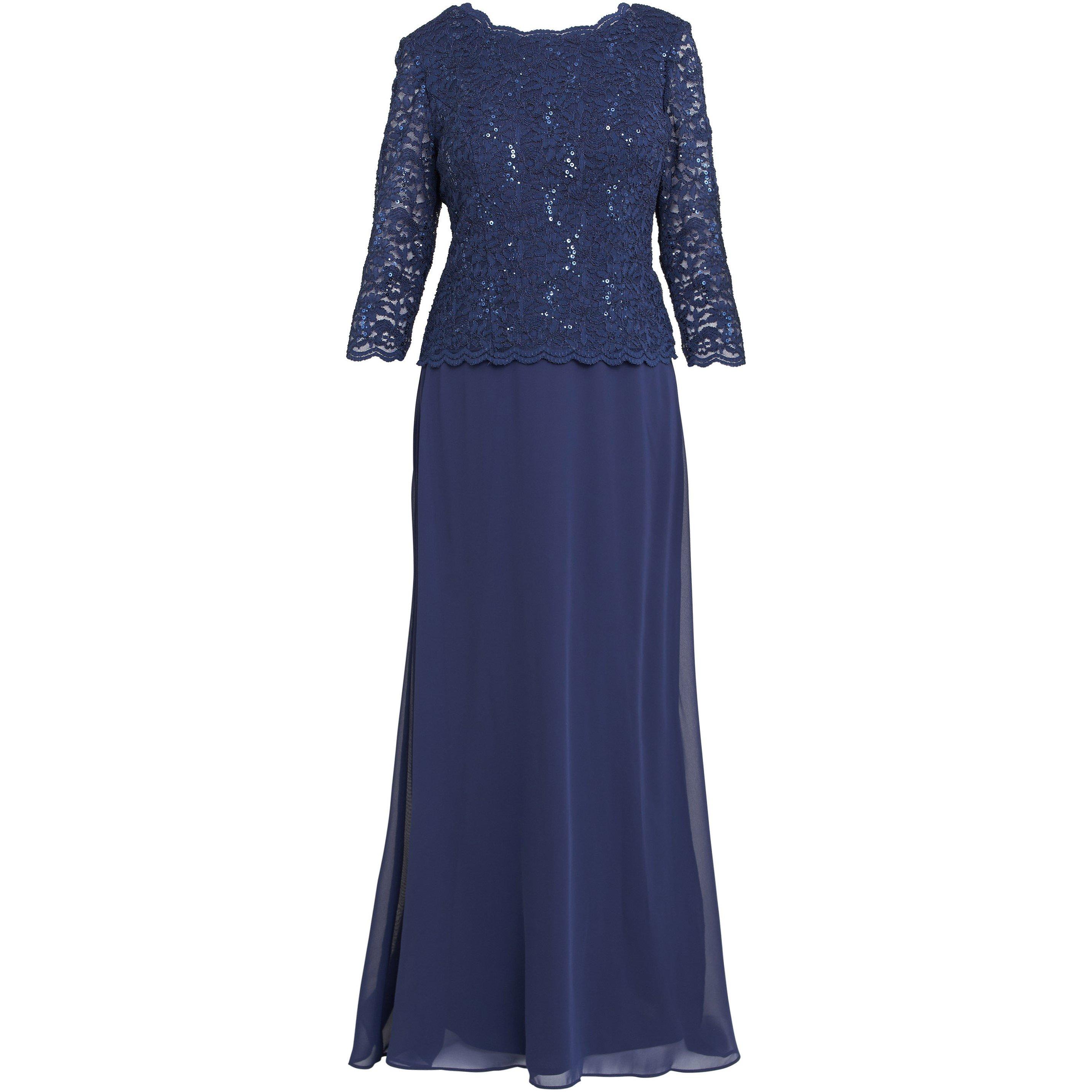 Navy - Gina Bacconi - Virginia Maxi Lace Dress & Chiffon Skirt - 4