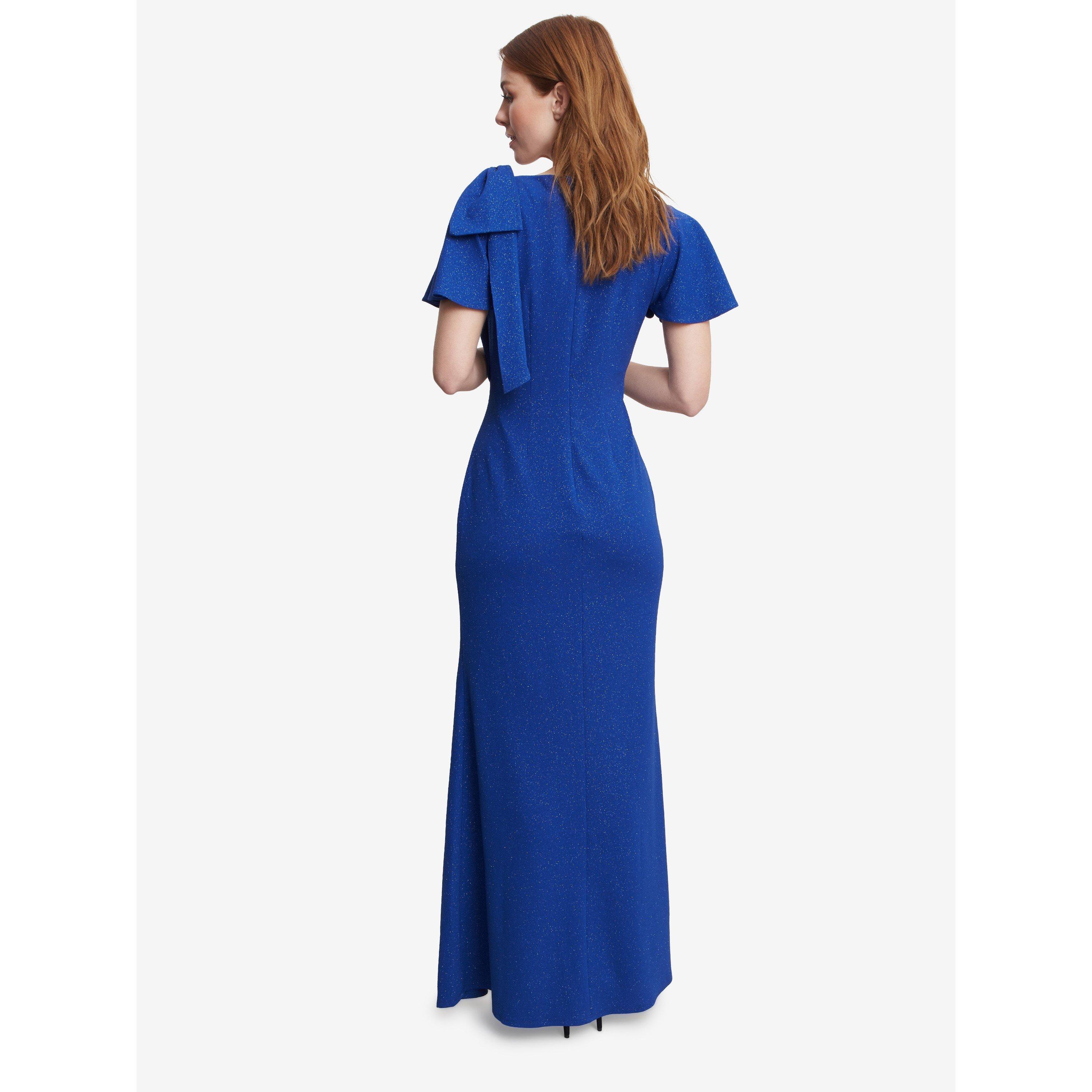 Cobalt - Gina Bacconi - Deidre Metallic Maxi Dress With V-Neck - 2